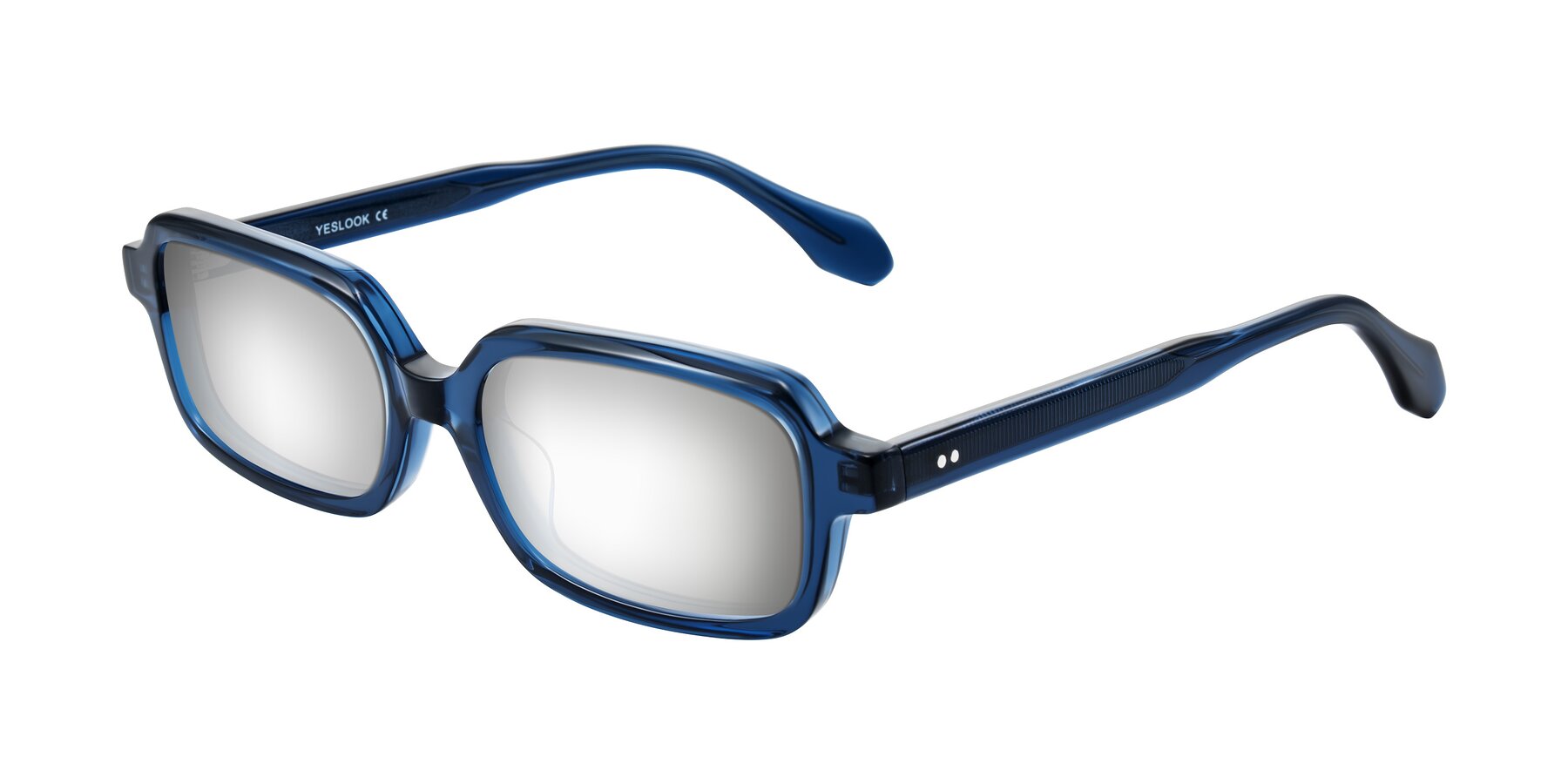 Angle of Perkis in Blue with Silver Mirrored Lenses