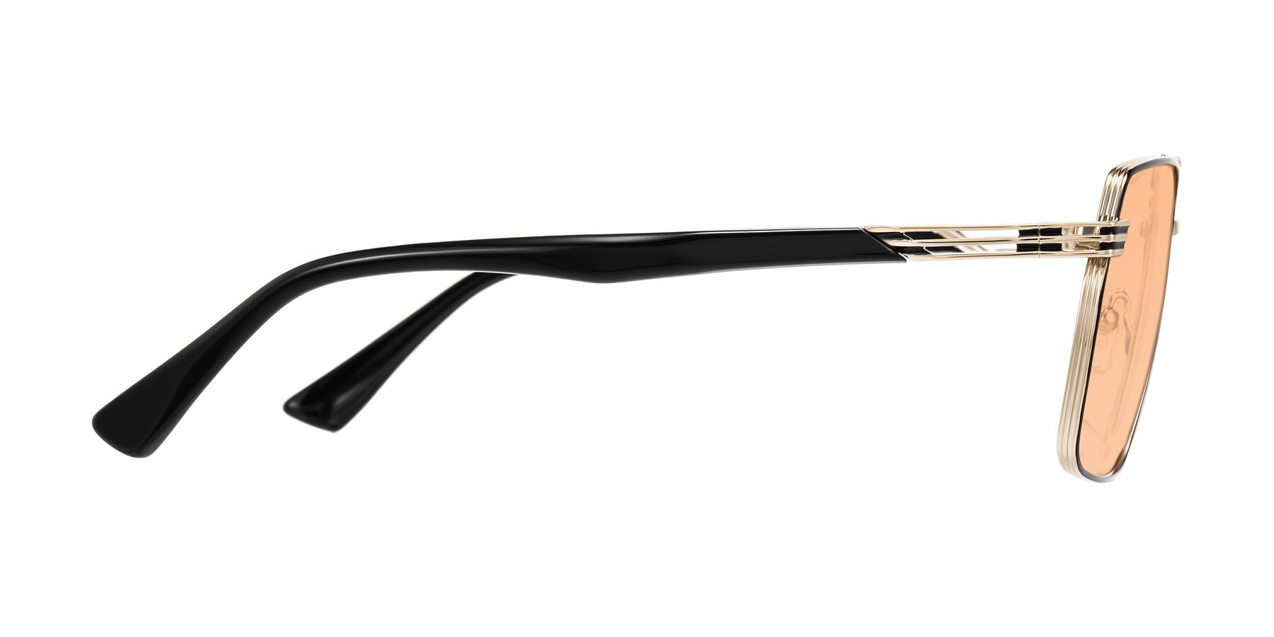 Side of Nasuma in Gold/Black with Light Orange Tinted Lenses