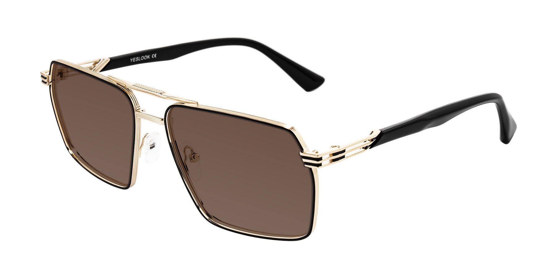 Angle of Nasuma in Gold/Black with Brown Tinted Lenses