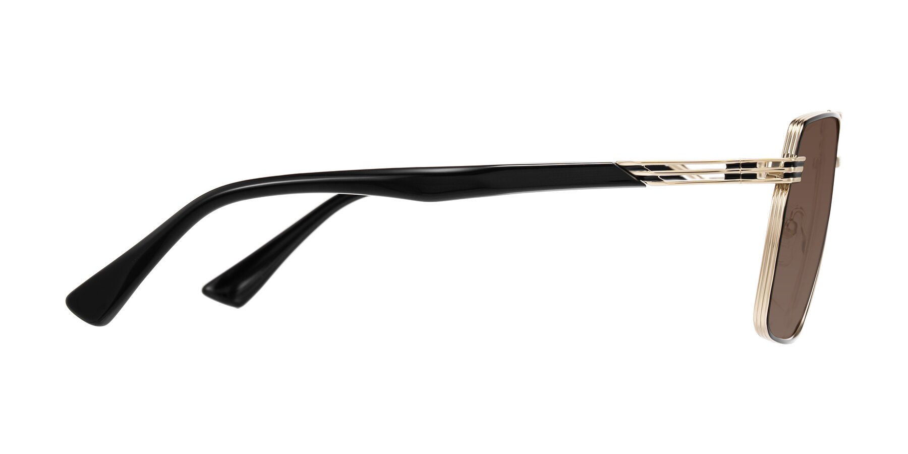 Side of Nasuma in Gold/Black with Brown Tinted Lenses