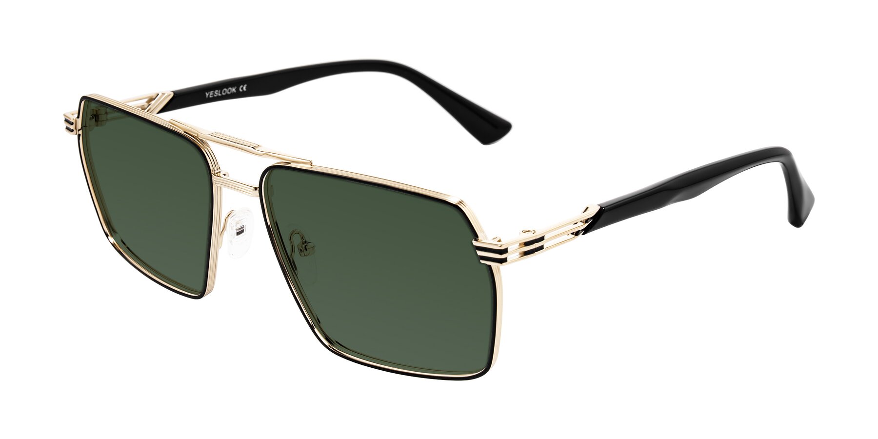 Angle of Nasuma in Gold/Black with Green Tinted Lenses