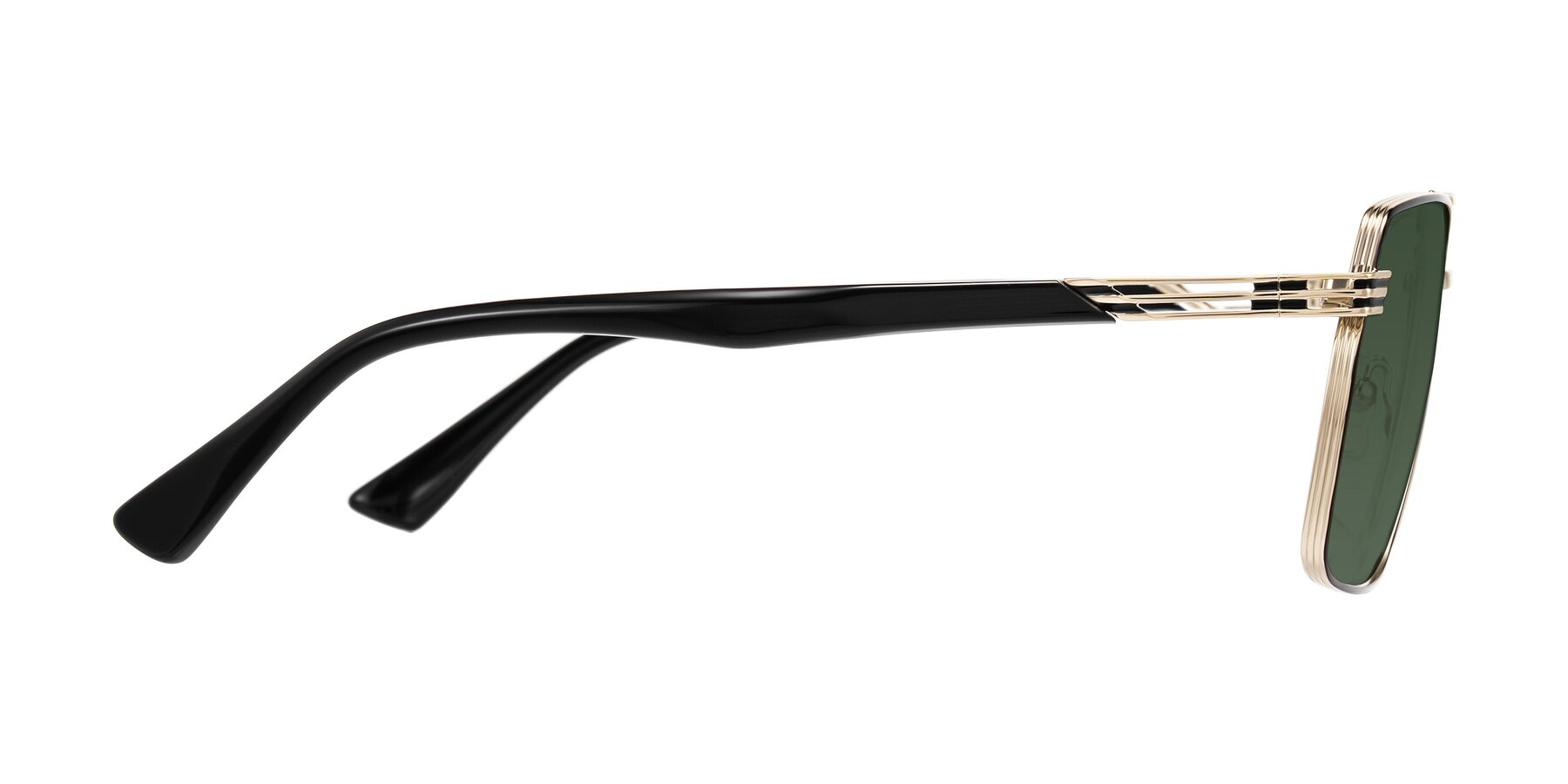 Side of Nasuma in Gold/Black with Green Tinted Lenses