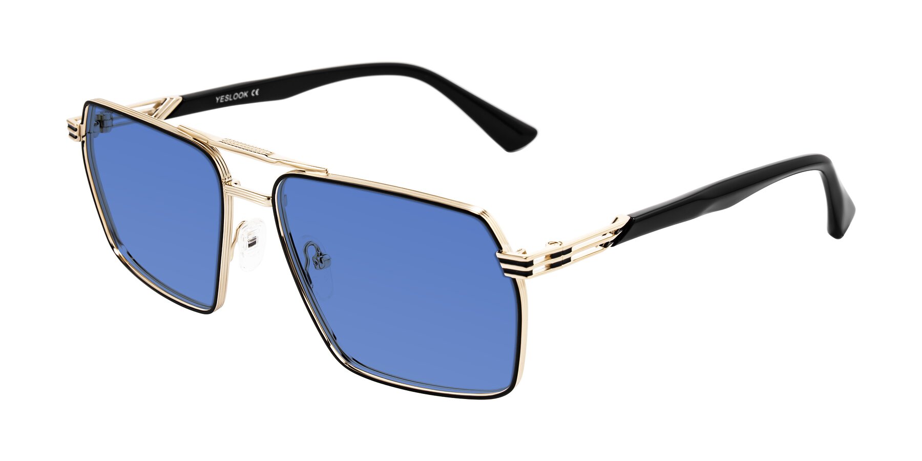 Angle of Nasuma in Gold/Black with Blue Tinted Lenses