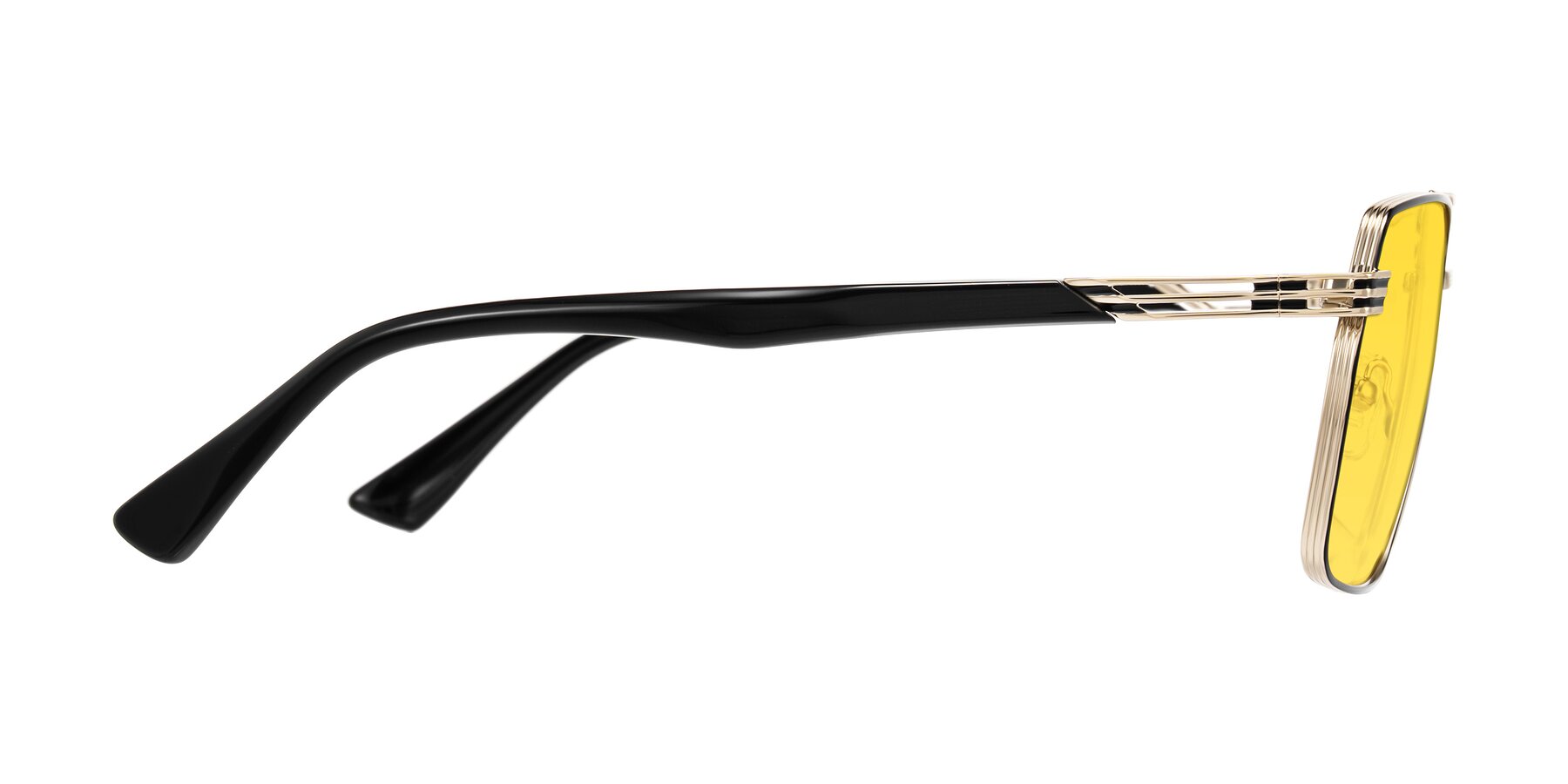 Side of Nasuma in Gold/Black with Yellow Tinted Lenses