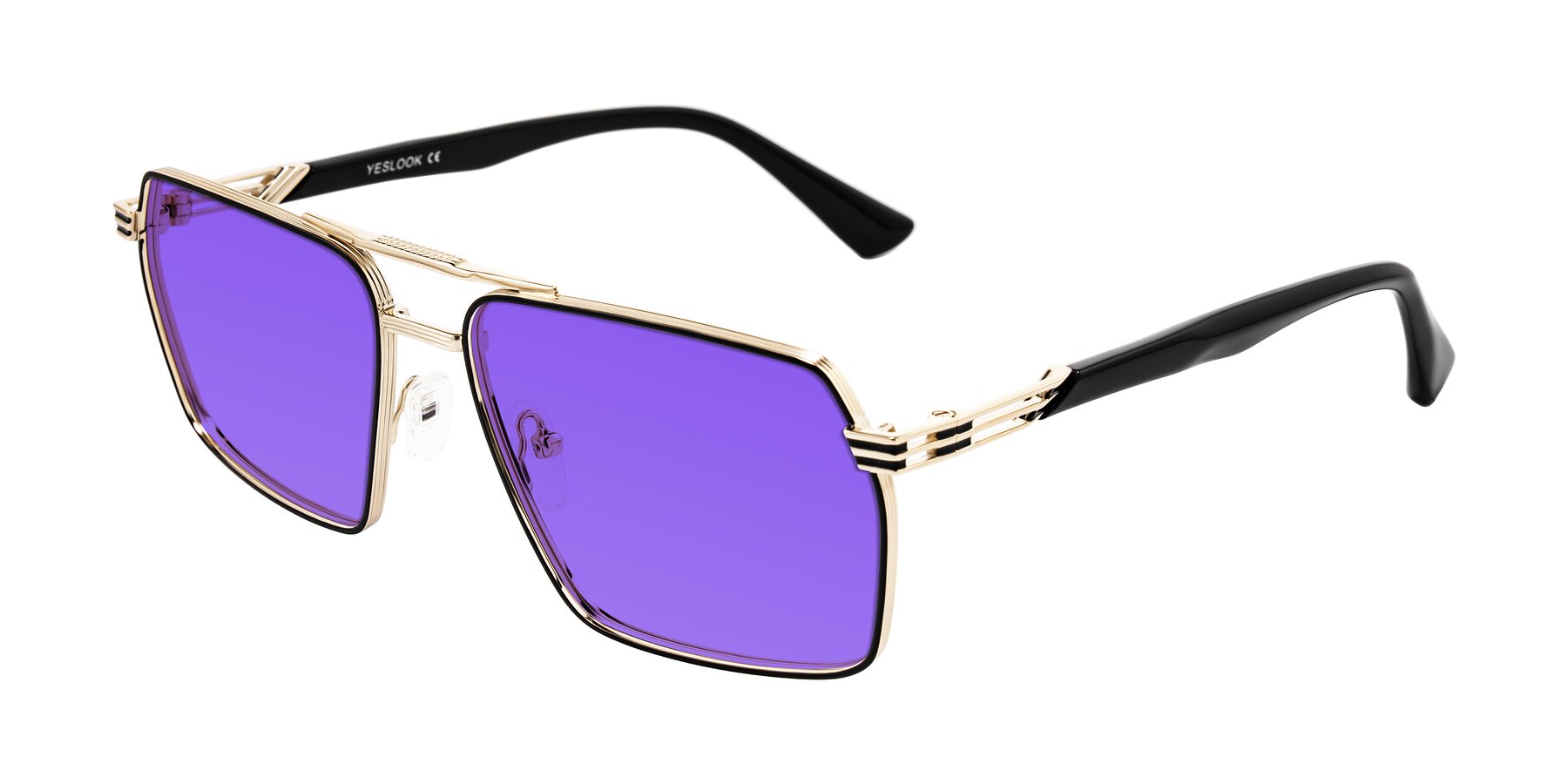 Angle of Nasuma in Gold/Black with Purple Tinted Lenses