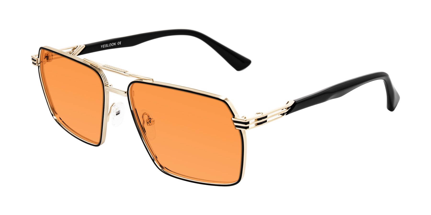 Angle of Nasuma in Gold/Black with Orange Tinted Lenses