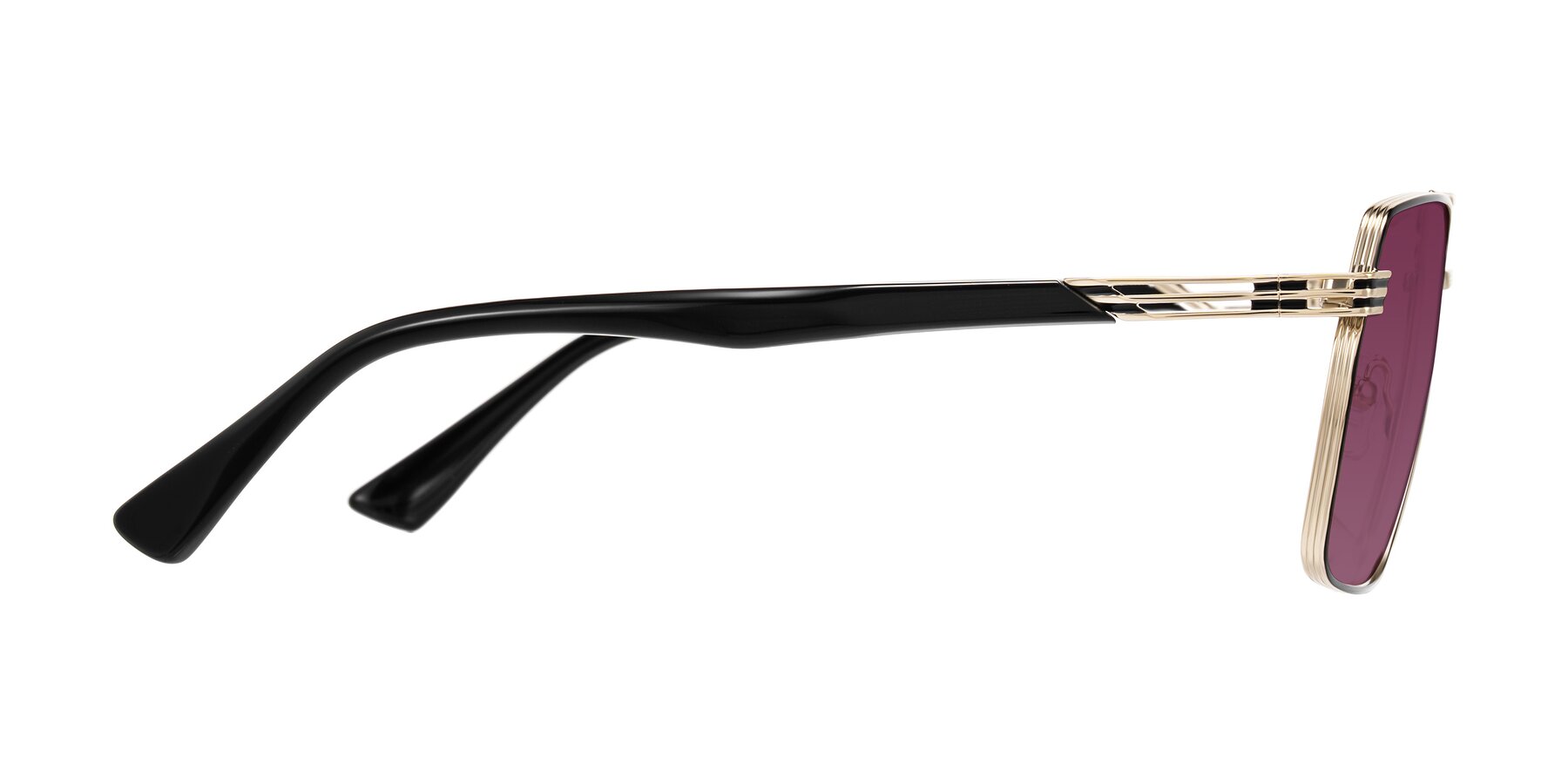 Side of Nasuma in Gold/Black with Wine Tinted Lenses