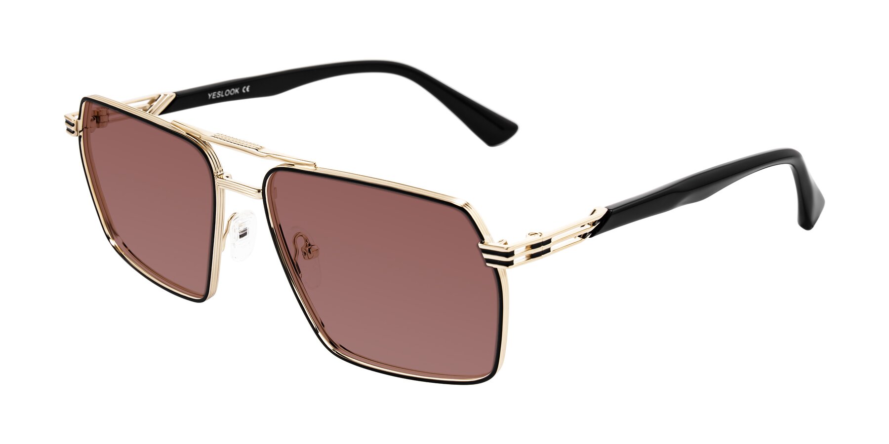 Angle of Nasuma in Gold/Black with Garnet Tinted Lenses