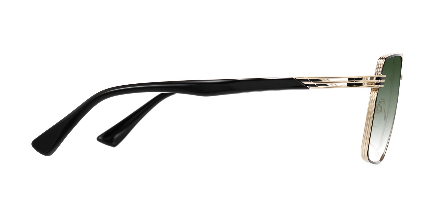 Side of Nasuma in Gold/Black with Green Gradient Lenses