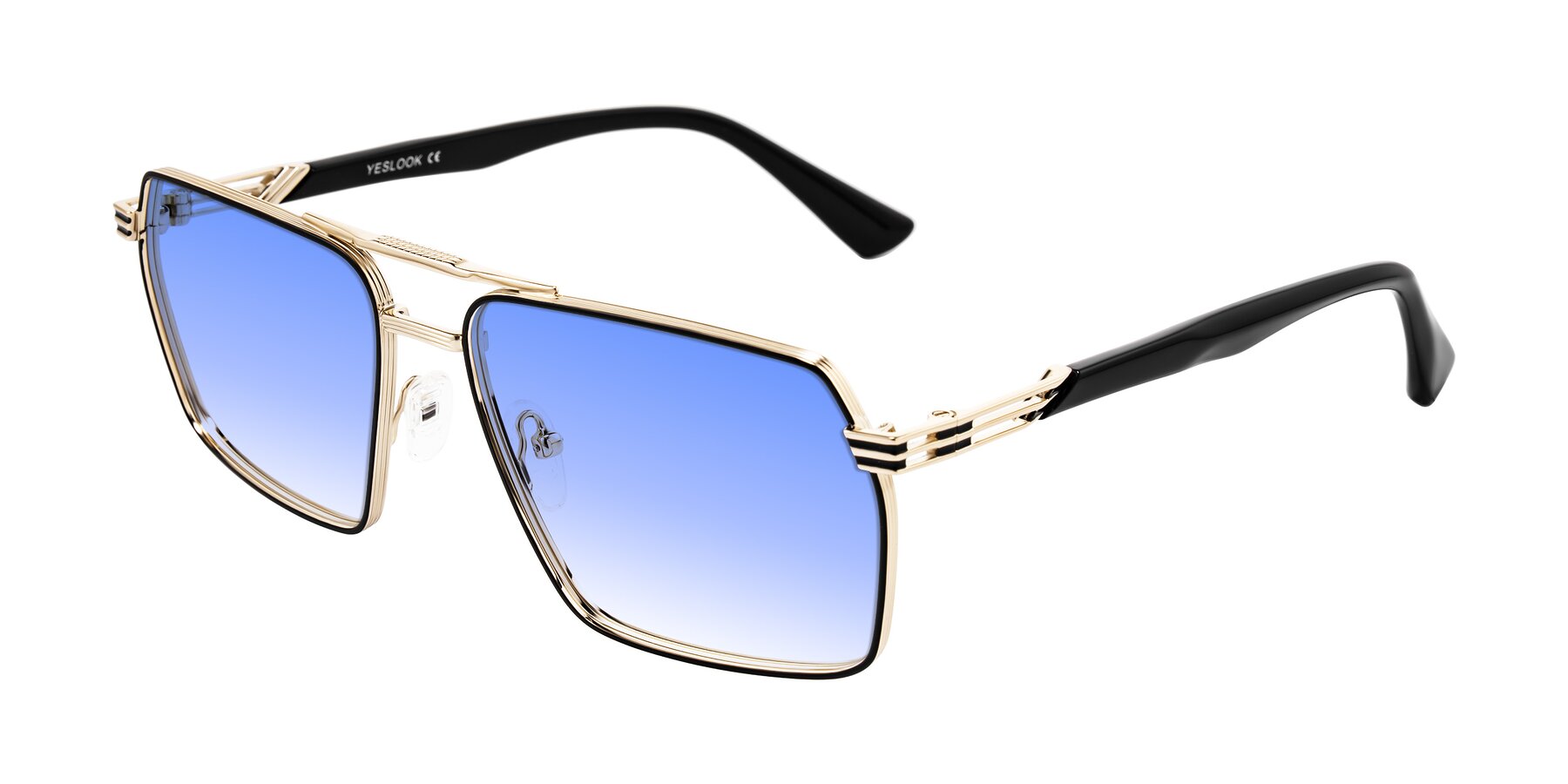 Angle of Nasuma in Gold/Black with Blue Gradient Lenses