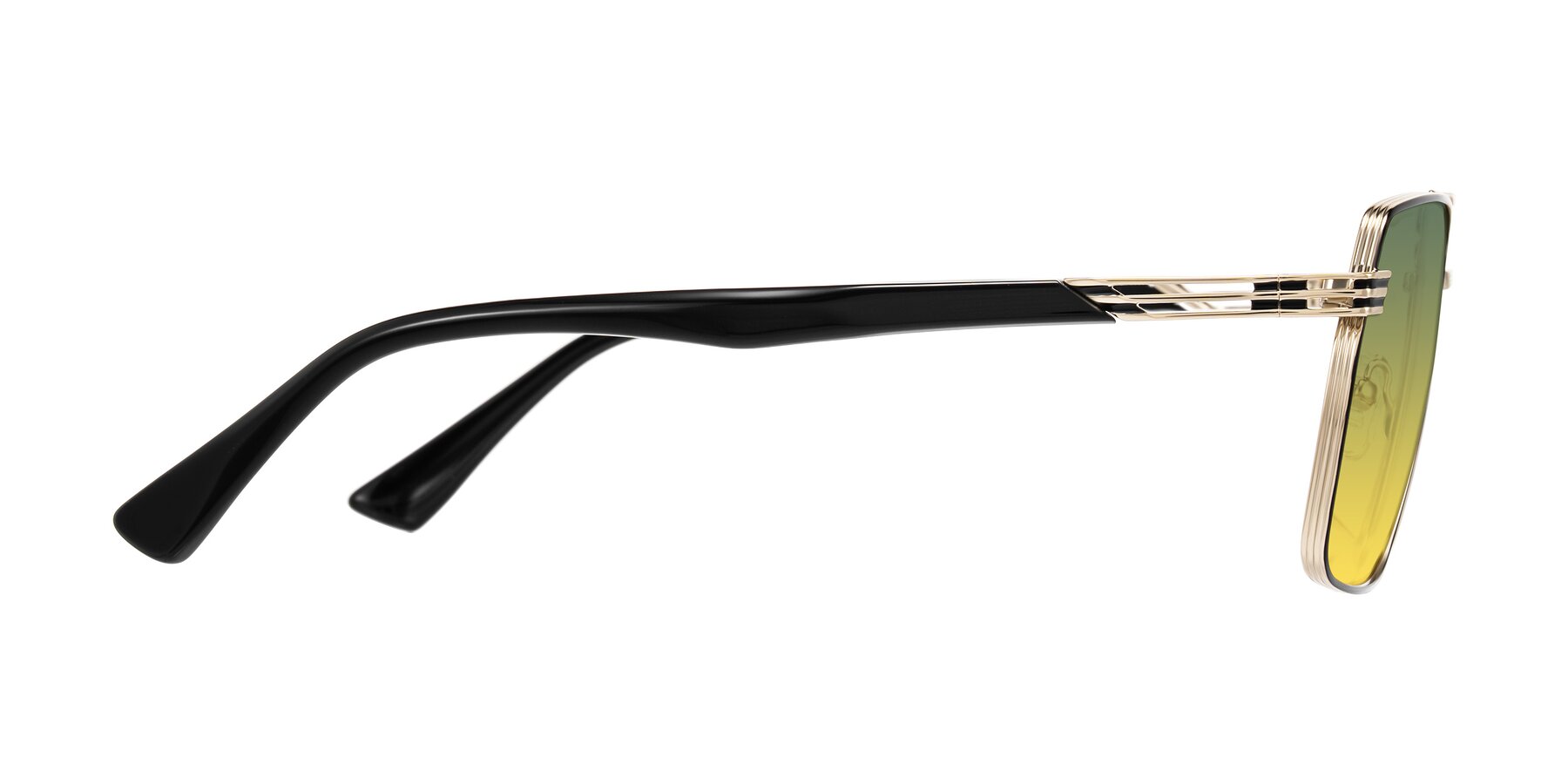 Side of Nasuma in Gold/Black with Green / Yellow Gradient Lenses