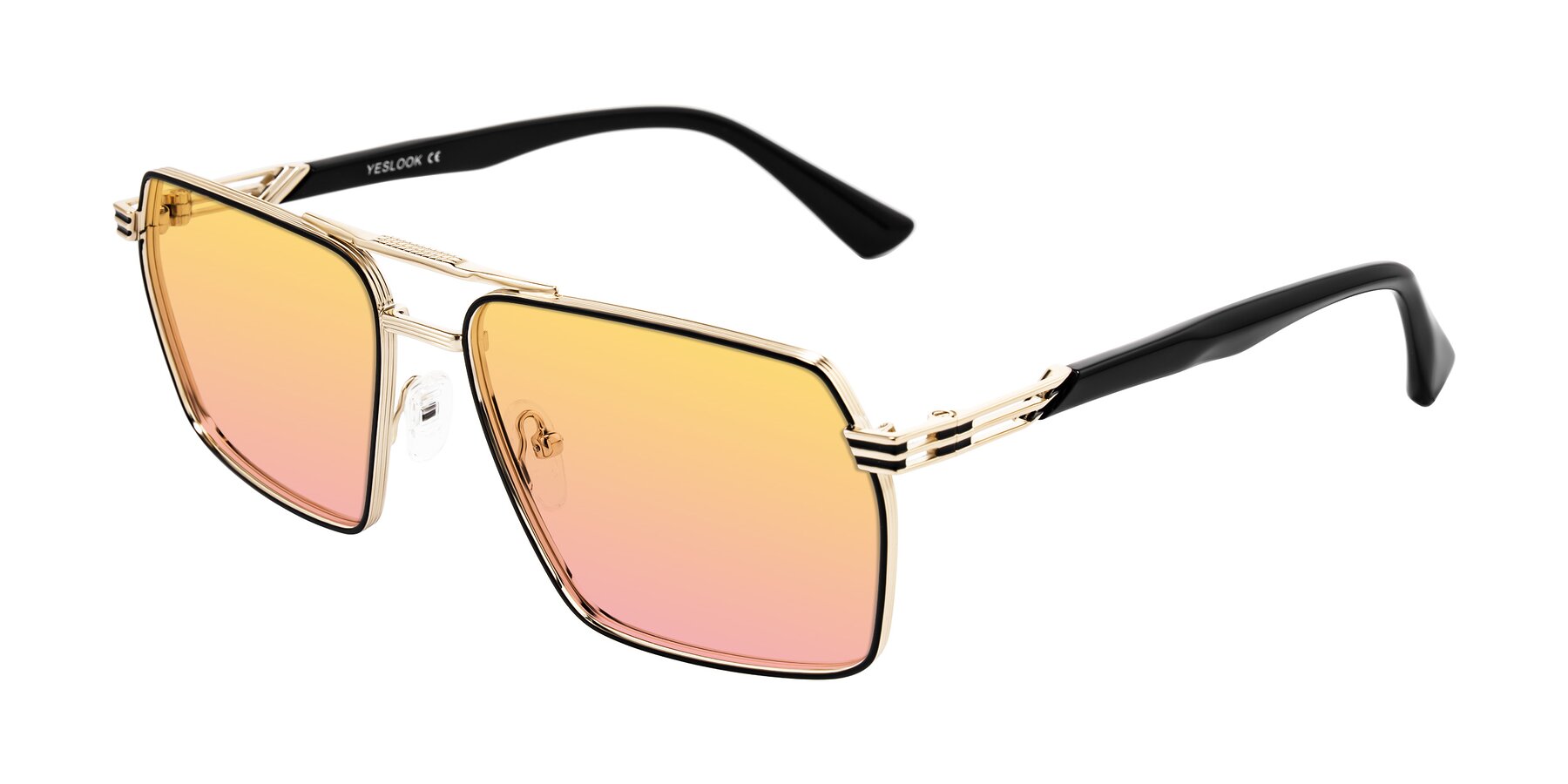 Angle of Nasuma in Gold/Black with Yellow / Pink Gradient Lenses
