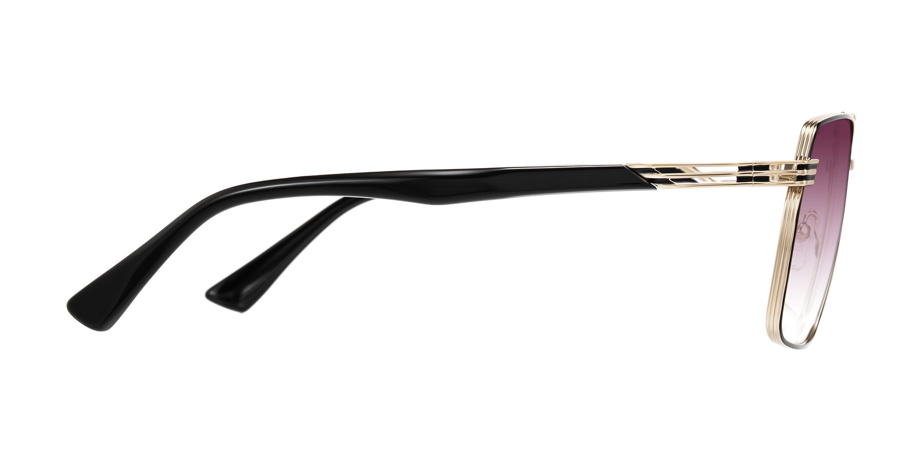Side of Nasuma in Gold/Black with Wine Gradient Lenses