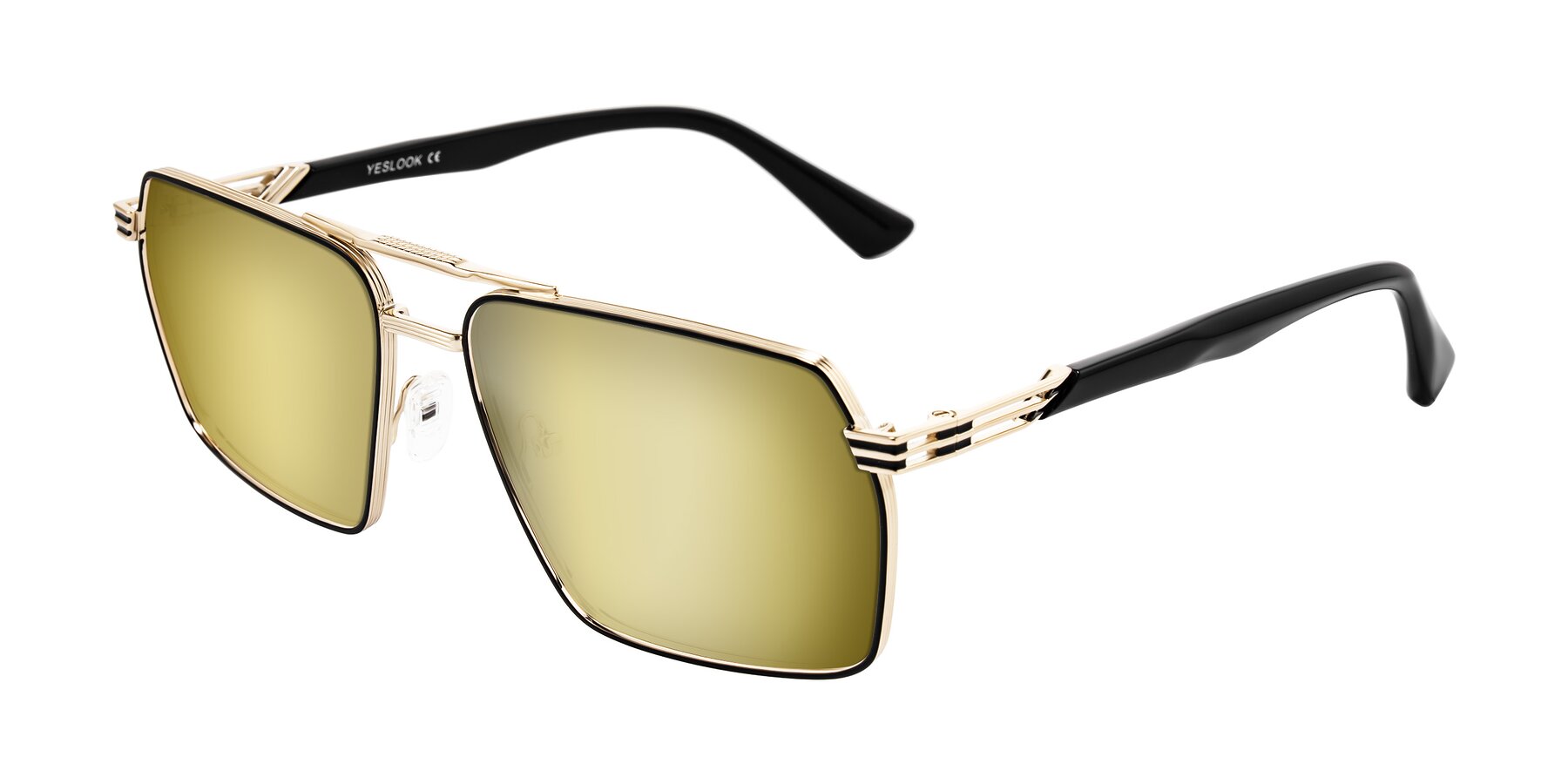 Angle of Nasuma in Gold/Black with Gold Mirrored Lenses
