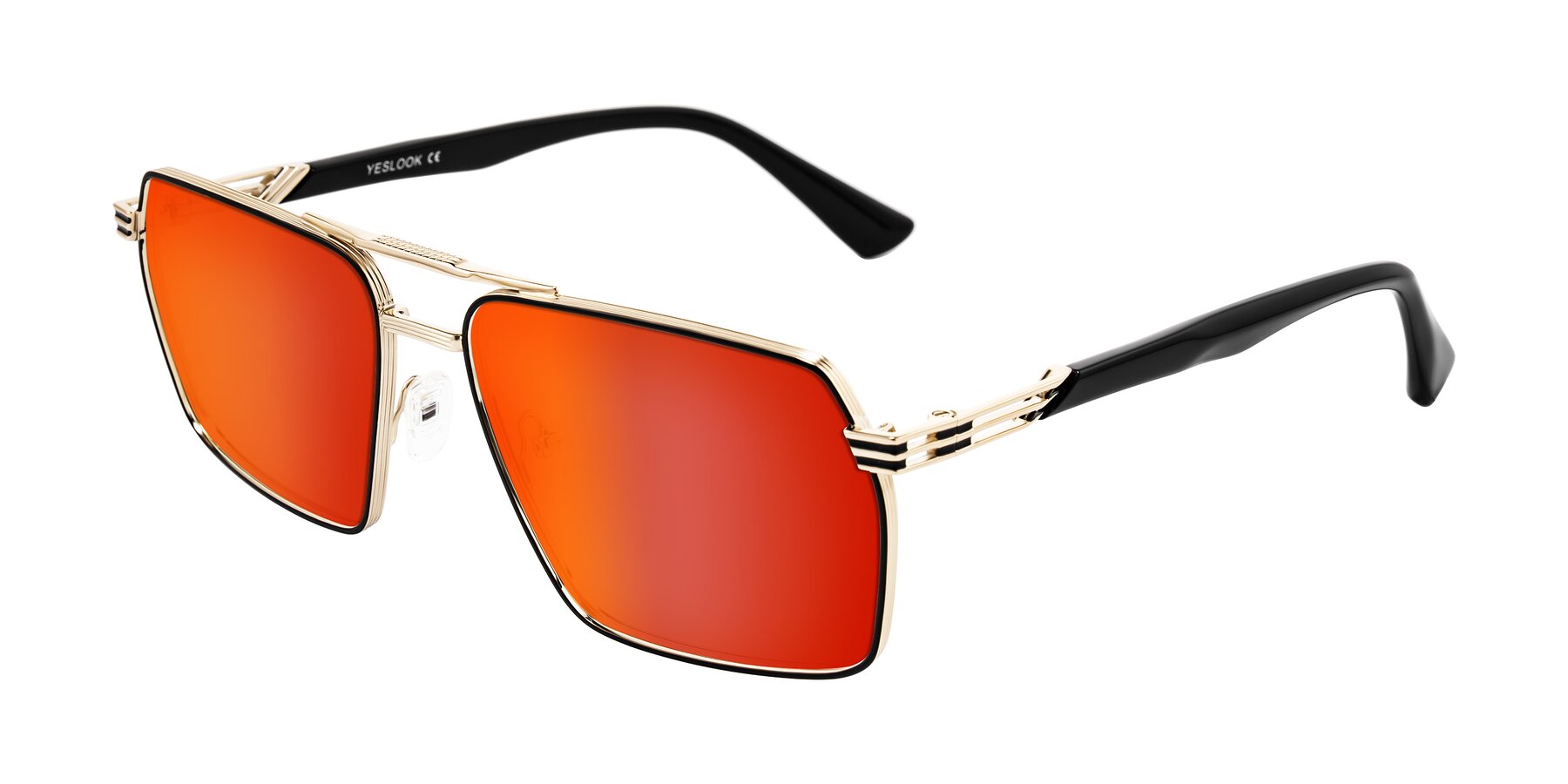 Angle of Nasuma in Gold/Black with Red Gold Mirrored Lenses