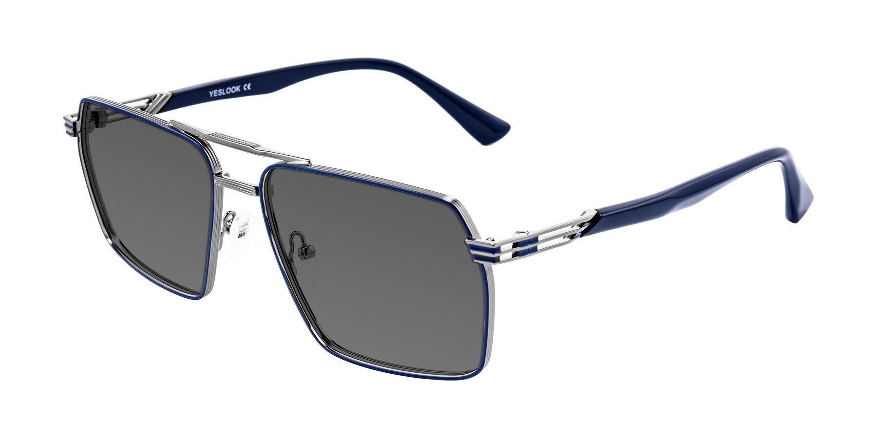 Angle of Nasuma in Gunmetal/Blue with Medium Gray Tinted Lenses
