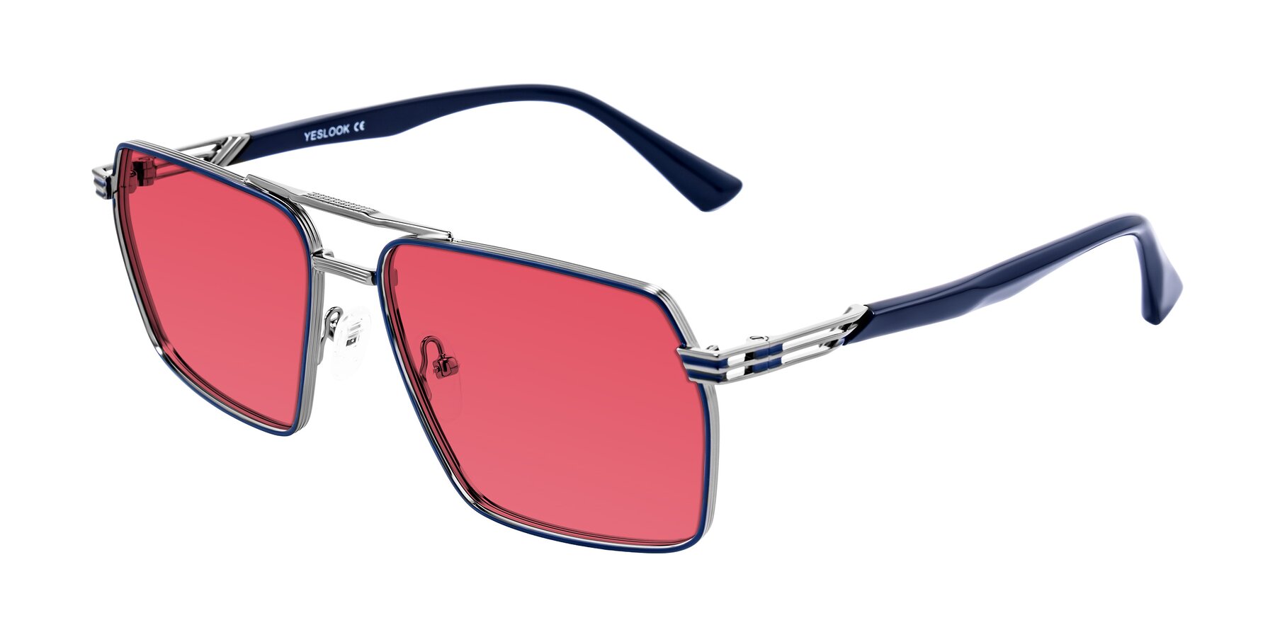 Angle of Nasuma in Gunmetal/Blue with Red Tinted Lenses