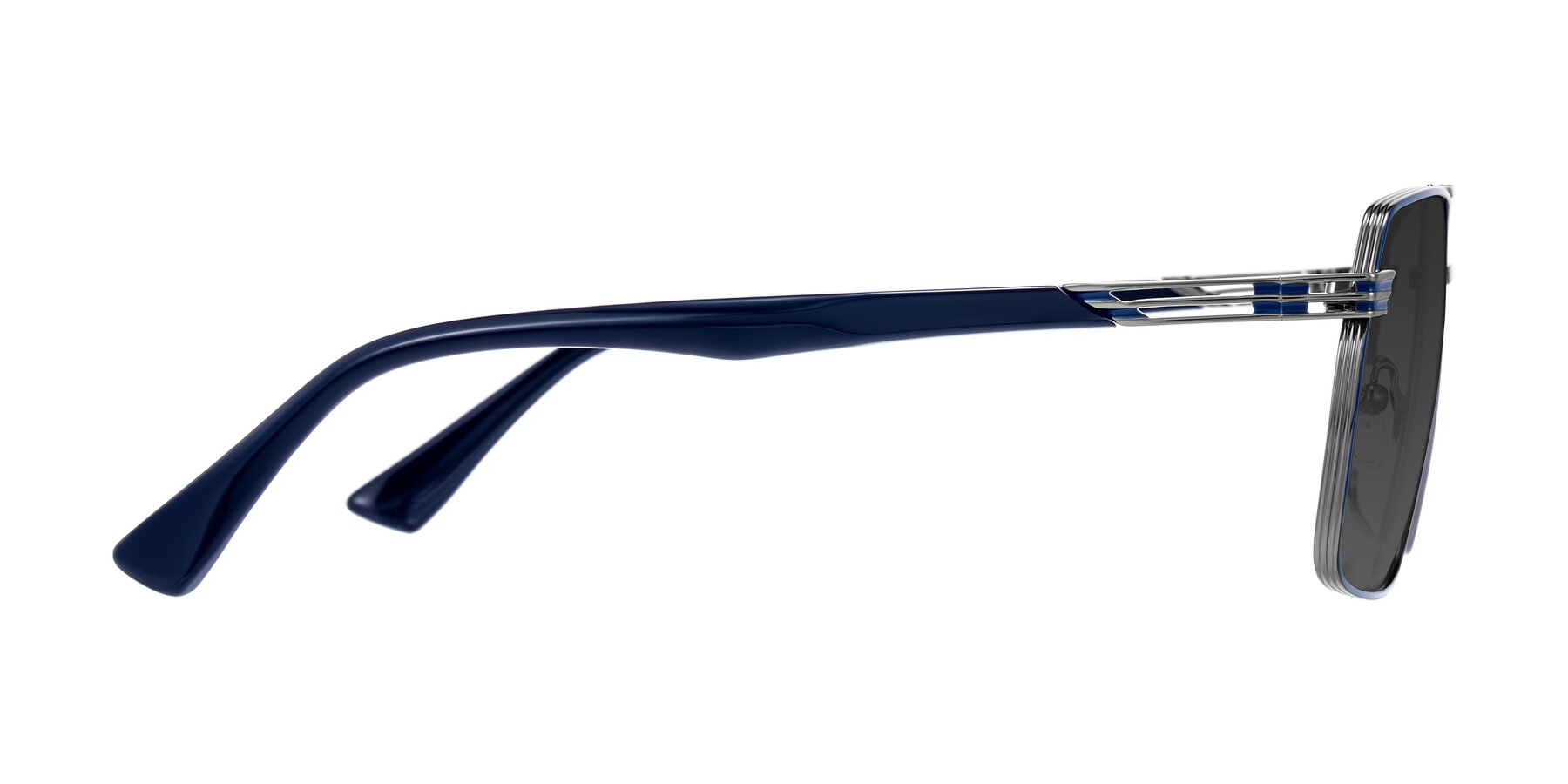 Side of Nasuma in Gunmetal/Blue with Gray Tinted Lenses