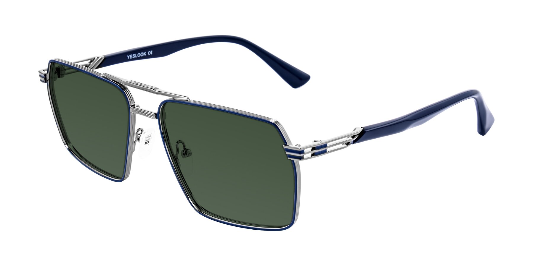 Angle of Nasuma in Gunmetal/Blue with Green Tinted Lenses