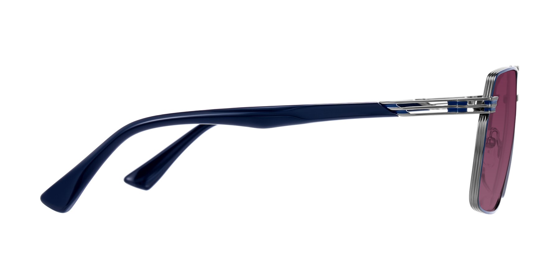 Side of Nasuma in Gunmetal/Blue with Wine Tinted Lenses