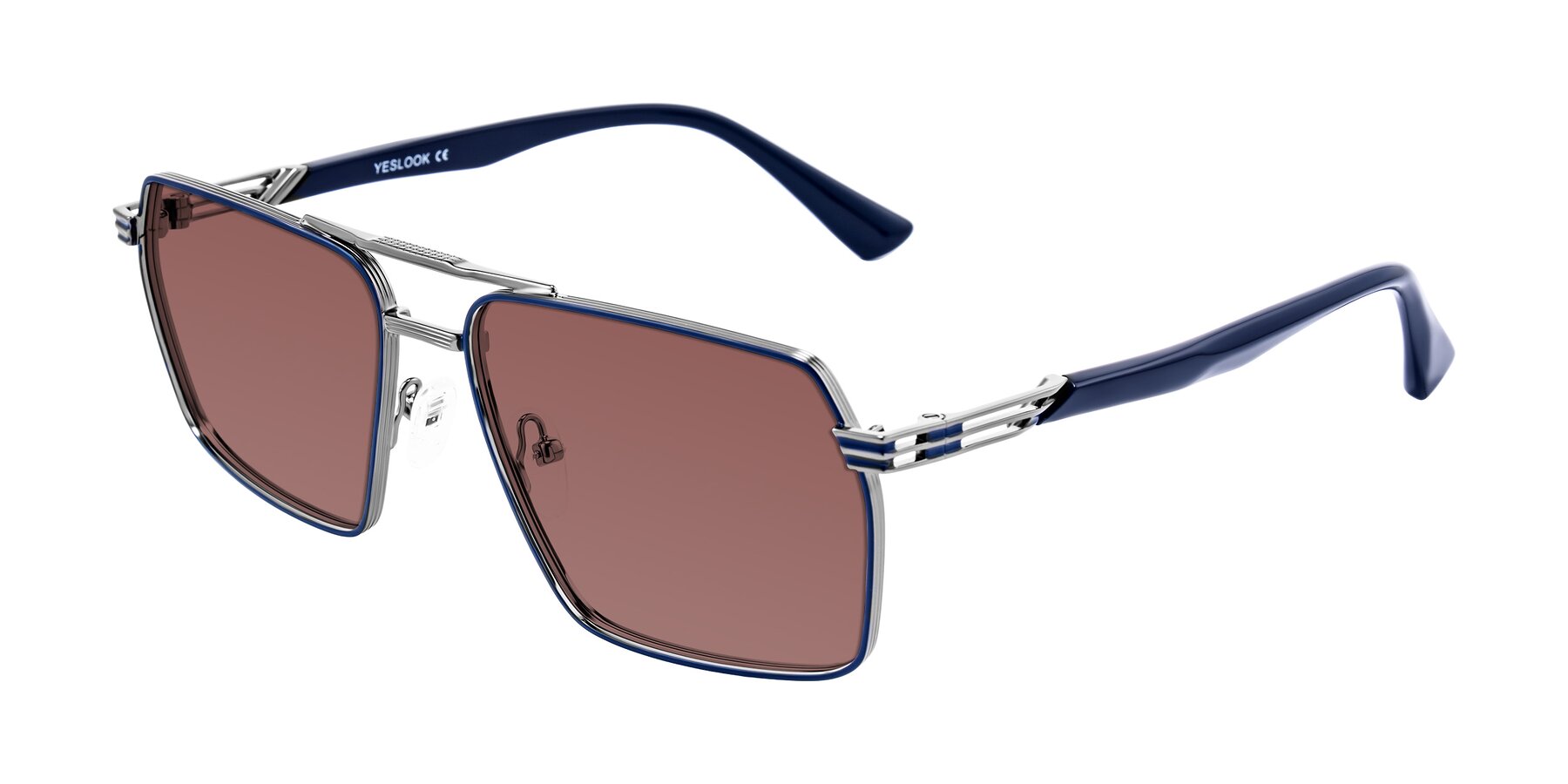 Angle of Nasuma in Gunmetal/Blue with Garnet Tinted Lenses