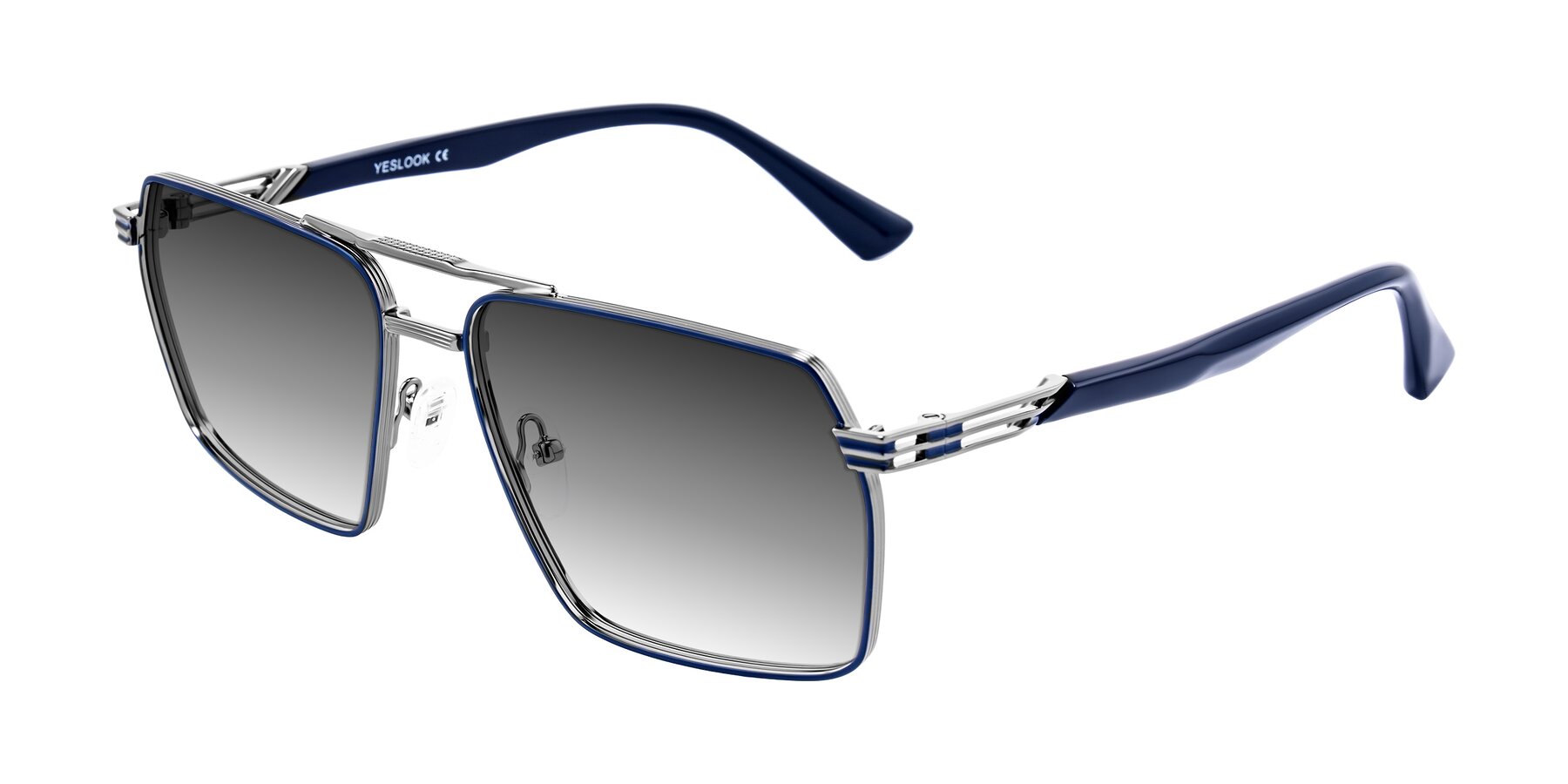 Angle of Nasuma in Gunmetal/Blue with Gray Gradient Lenses