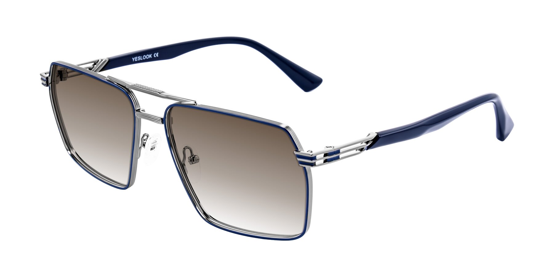 Angle of Nasuma in Gunmetal/Blue with Brown Gradient Lenses