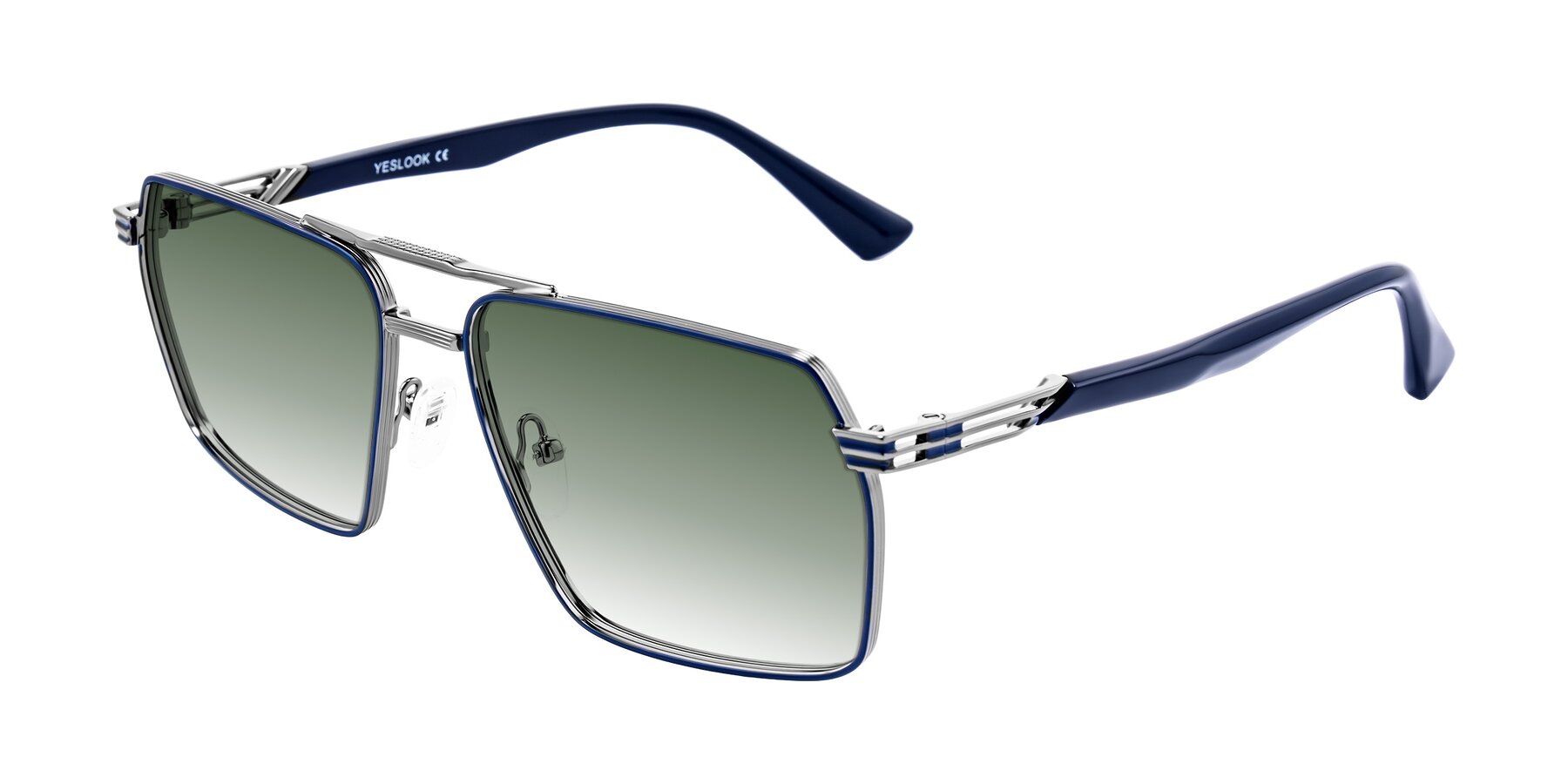 Angle of Nasuma in Gunmetal/Blue with Green Gradient Lenses