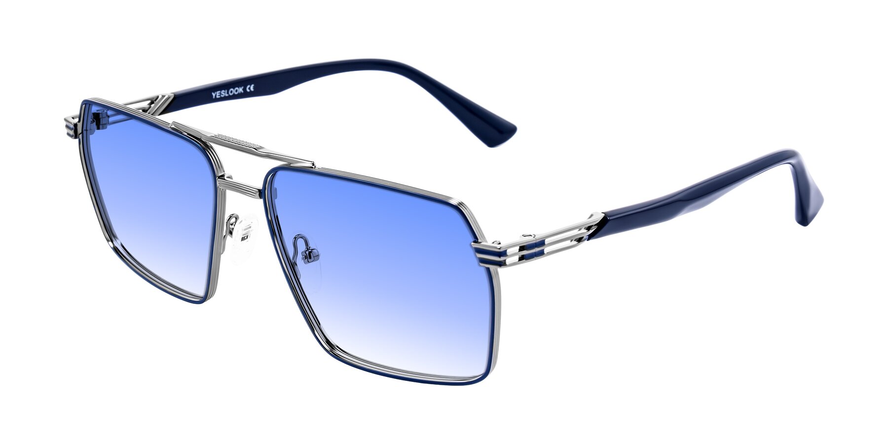Angle of Nasuma in Gunmetal/Blue with Blue Gradient Lenses