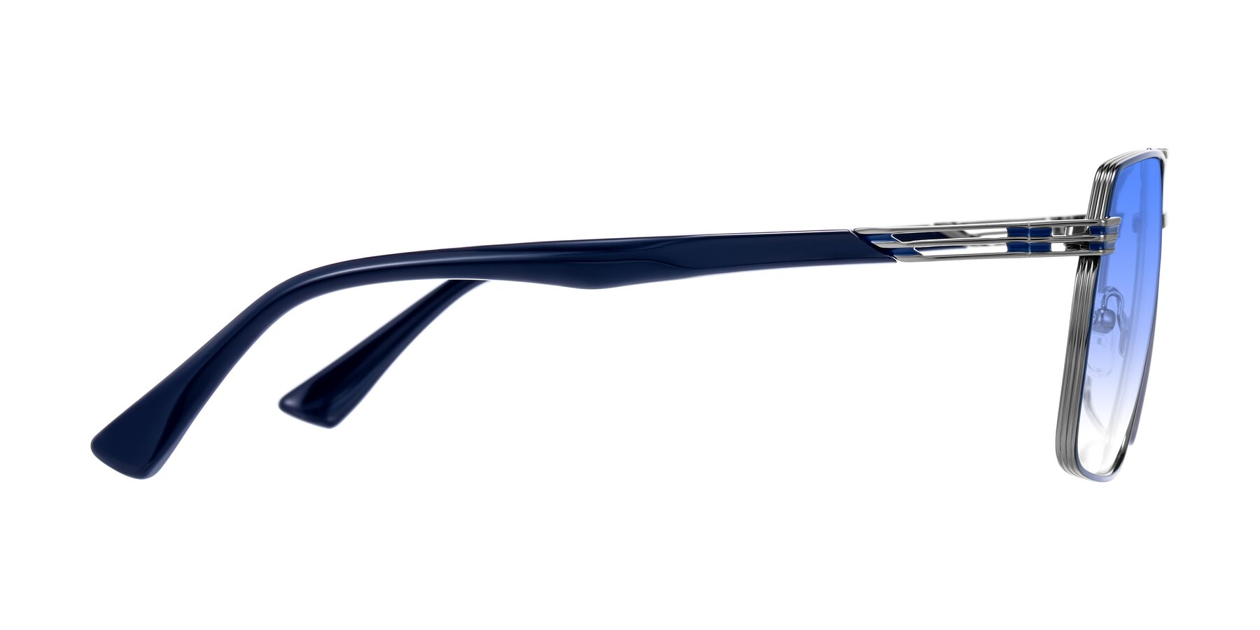Side of Nasuma in Gunmetal/Blue with Blue Gradient Lenses