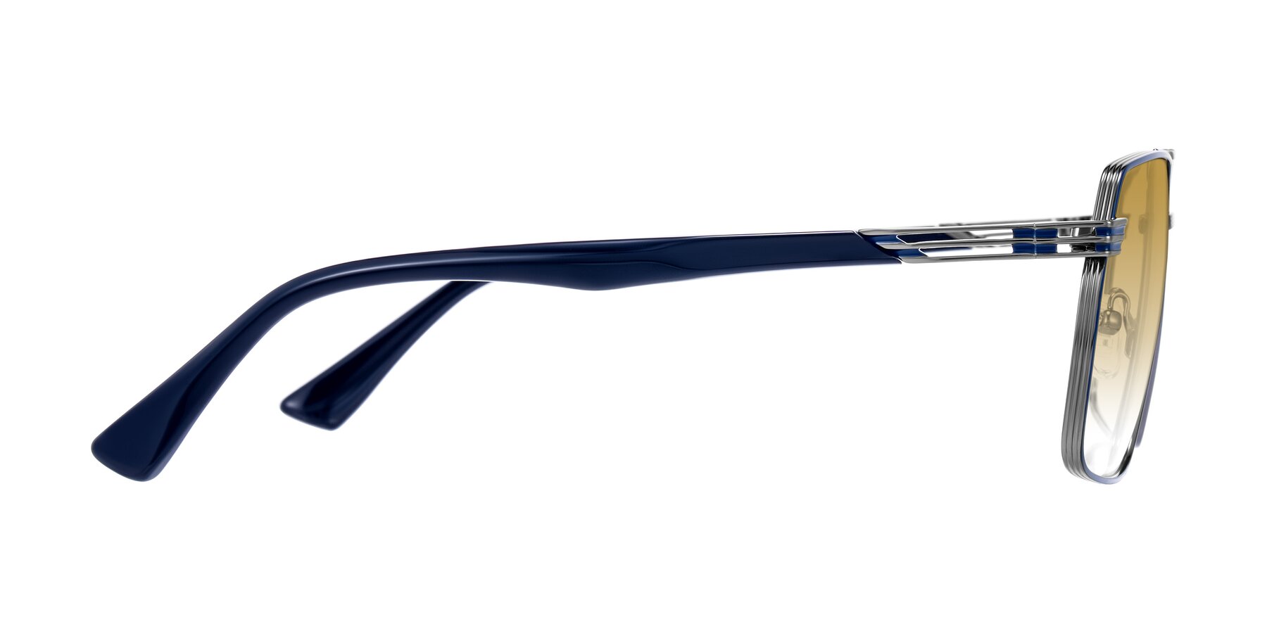 Side of Nasuma in Gunmetal/Blue with Champagne Gradient Lenses