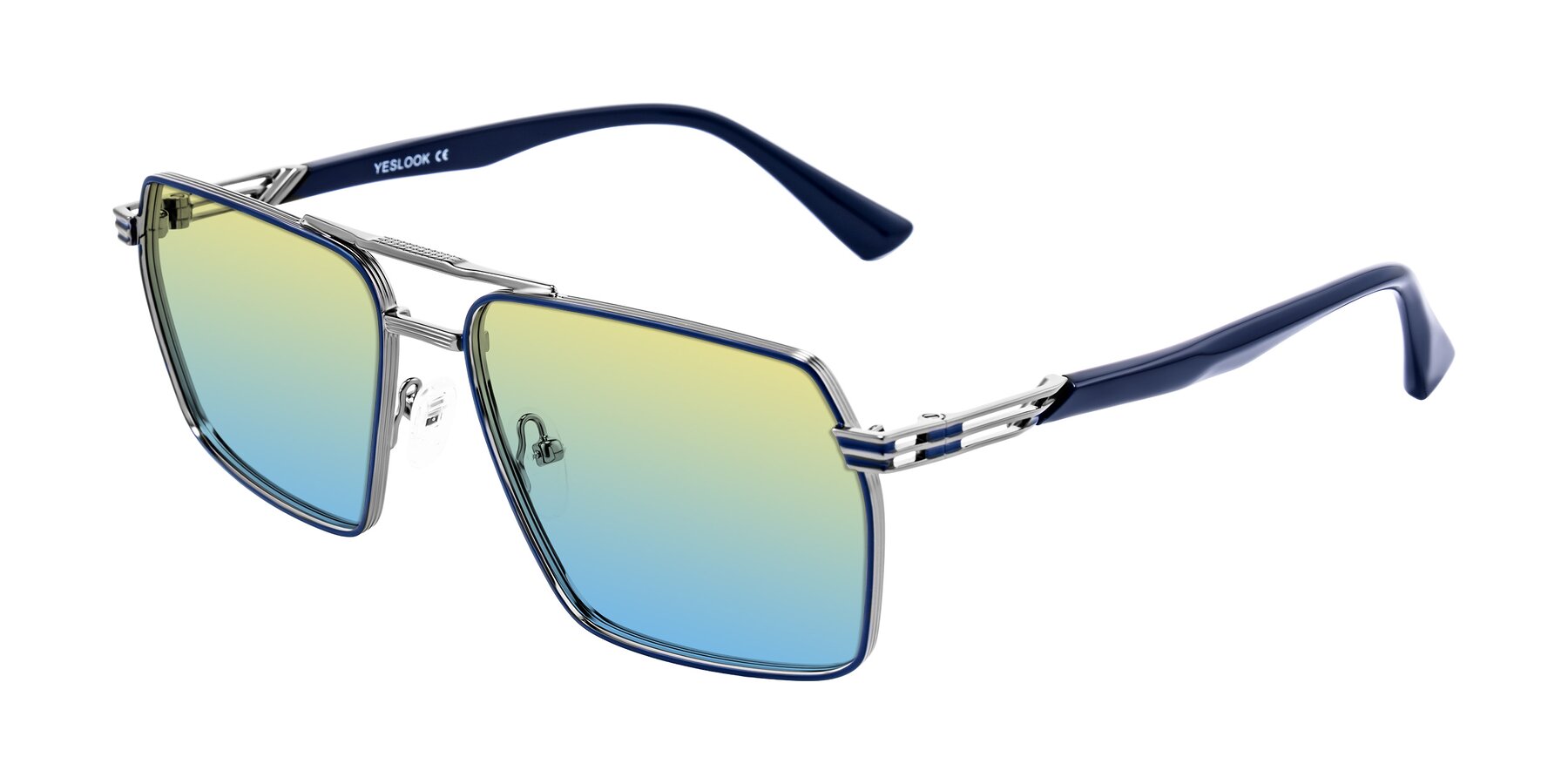 Angle of Nasuma in Gunmetal/Blue with Yellow / Blue Gradient Lenses