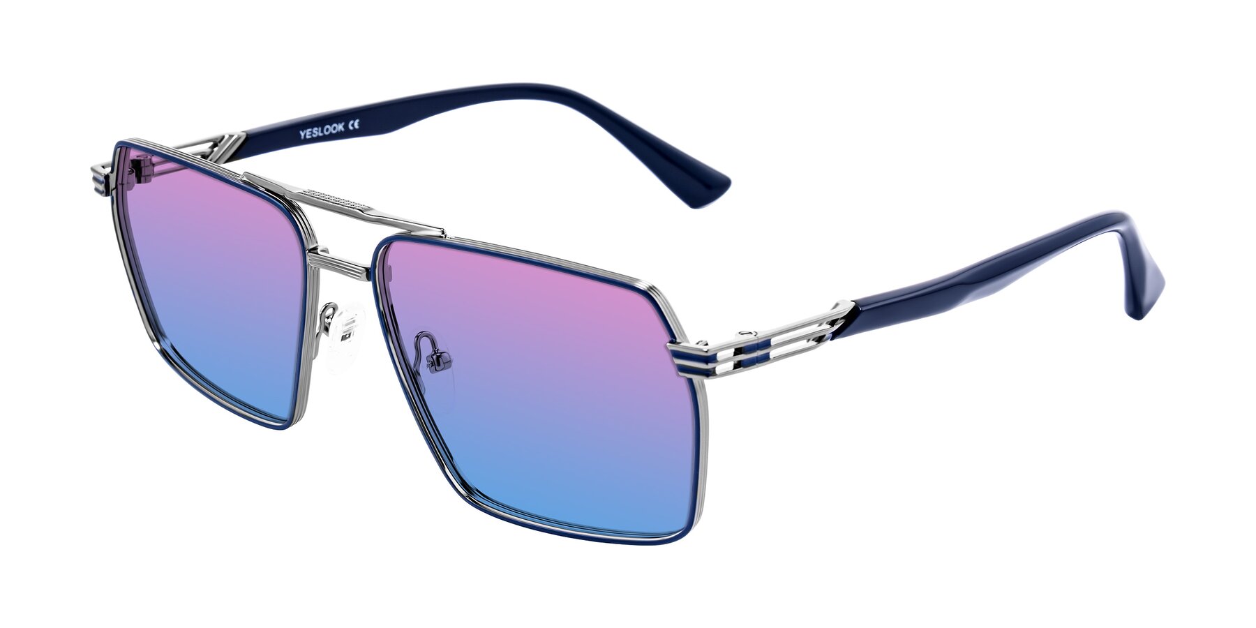 Angle of Nasuma in Gunmetal/Blue with Pink / Blue Gradient Lenses