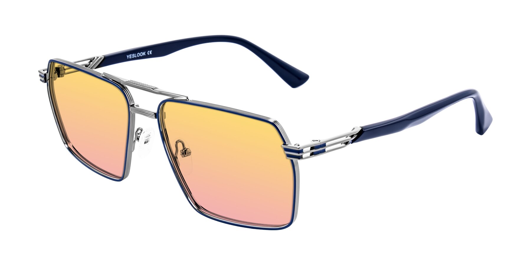 Angle of Nasuma in Gunmetal/Blue with Yellow / Pink Gradient Lenses