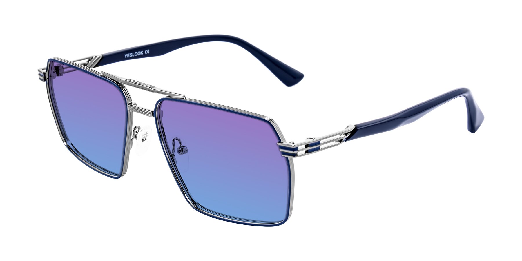 Angle of Nasuma in Gunmetal/Blue with Purple / Blue Gradient Lenses