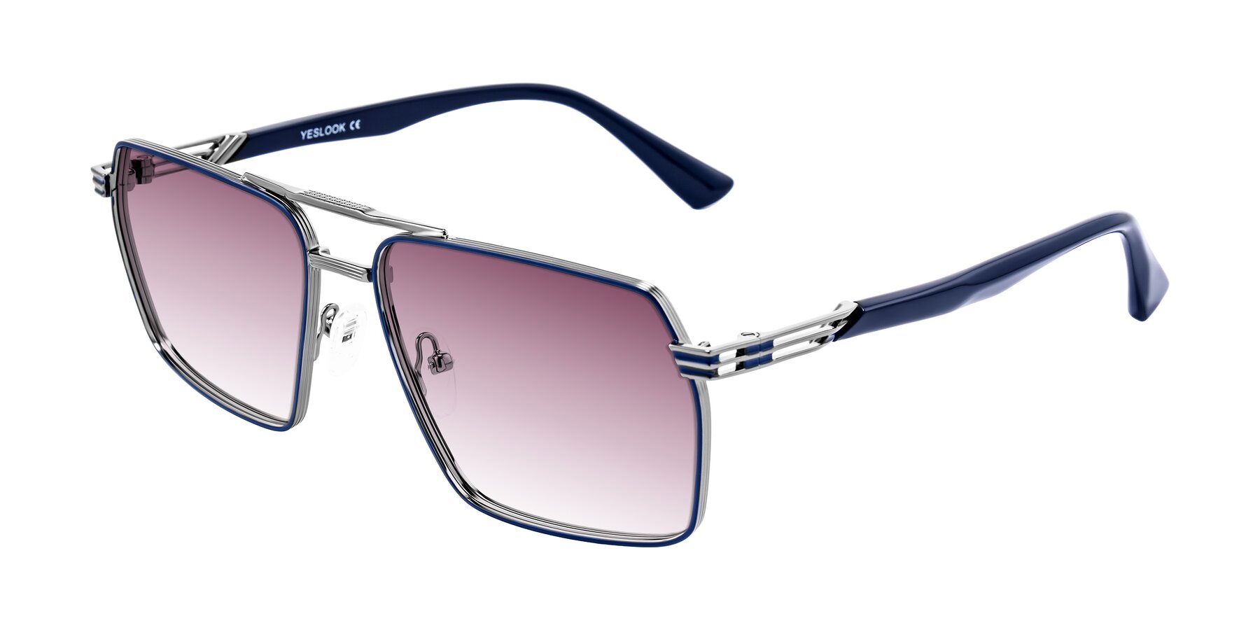 Angle of Nasuma in Gunmetal/Blue with Wine Gradient Lenses