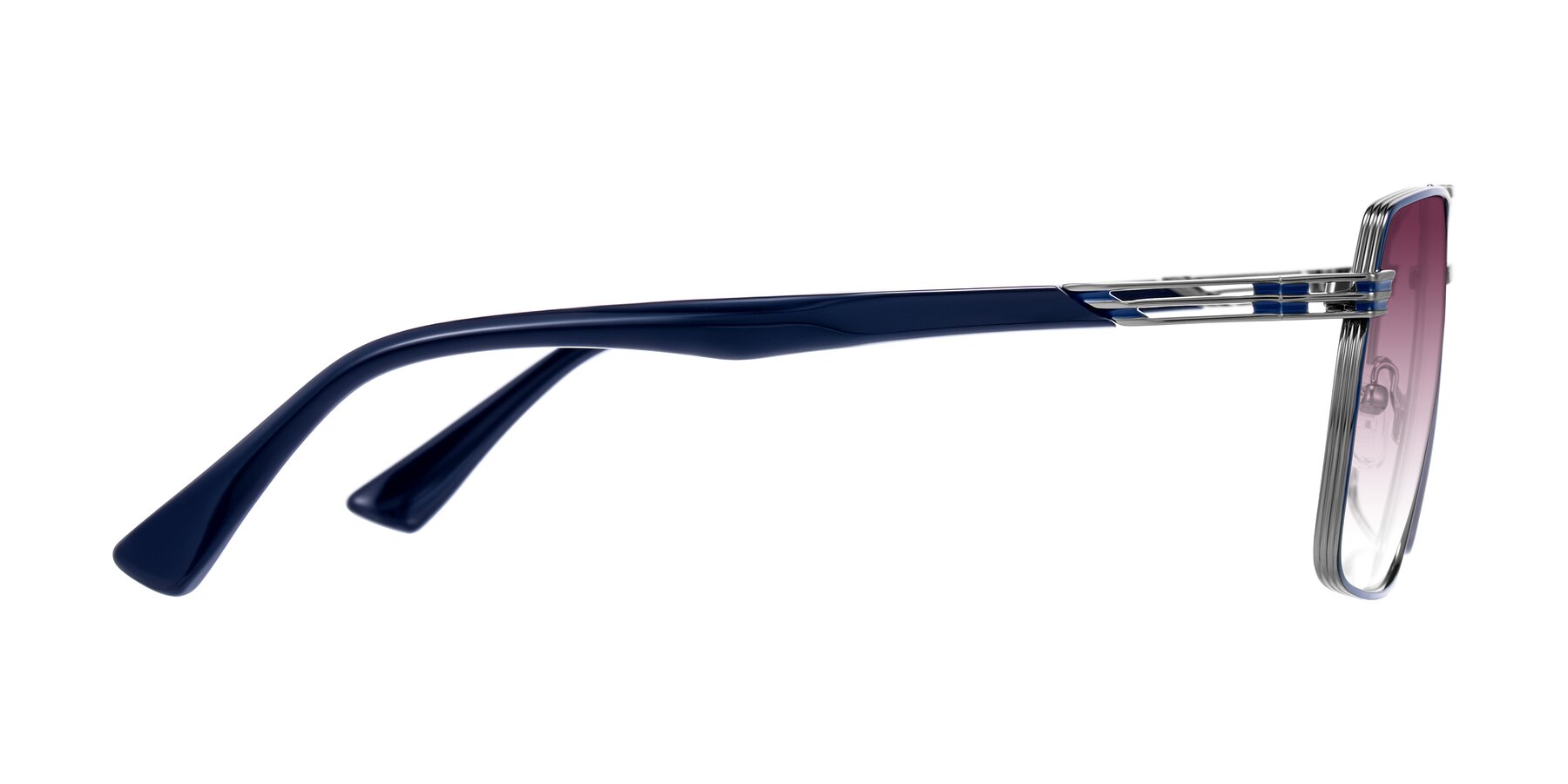 Side of Nasuma in Gunmetal/Blue with Wine Gradient Lenses