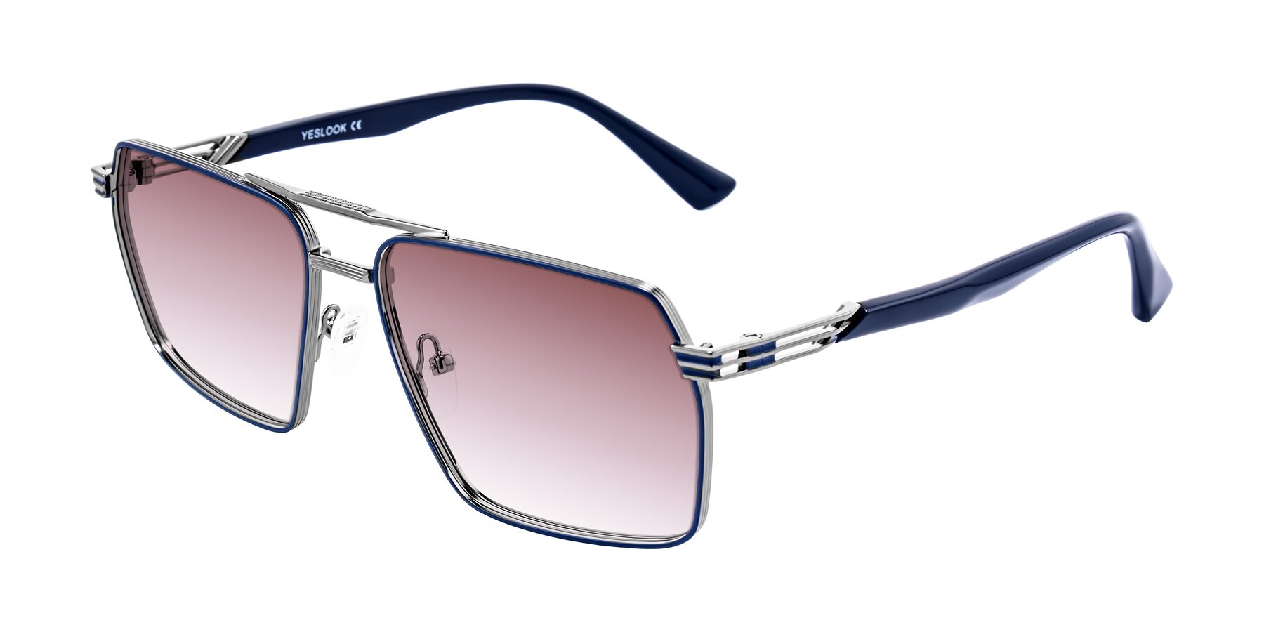 Angle of Nasuma in Gunmetal/Blue with Garnet Gradient Lenses