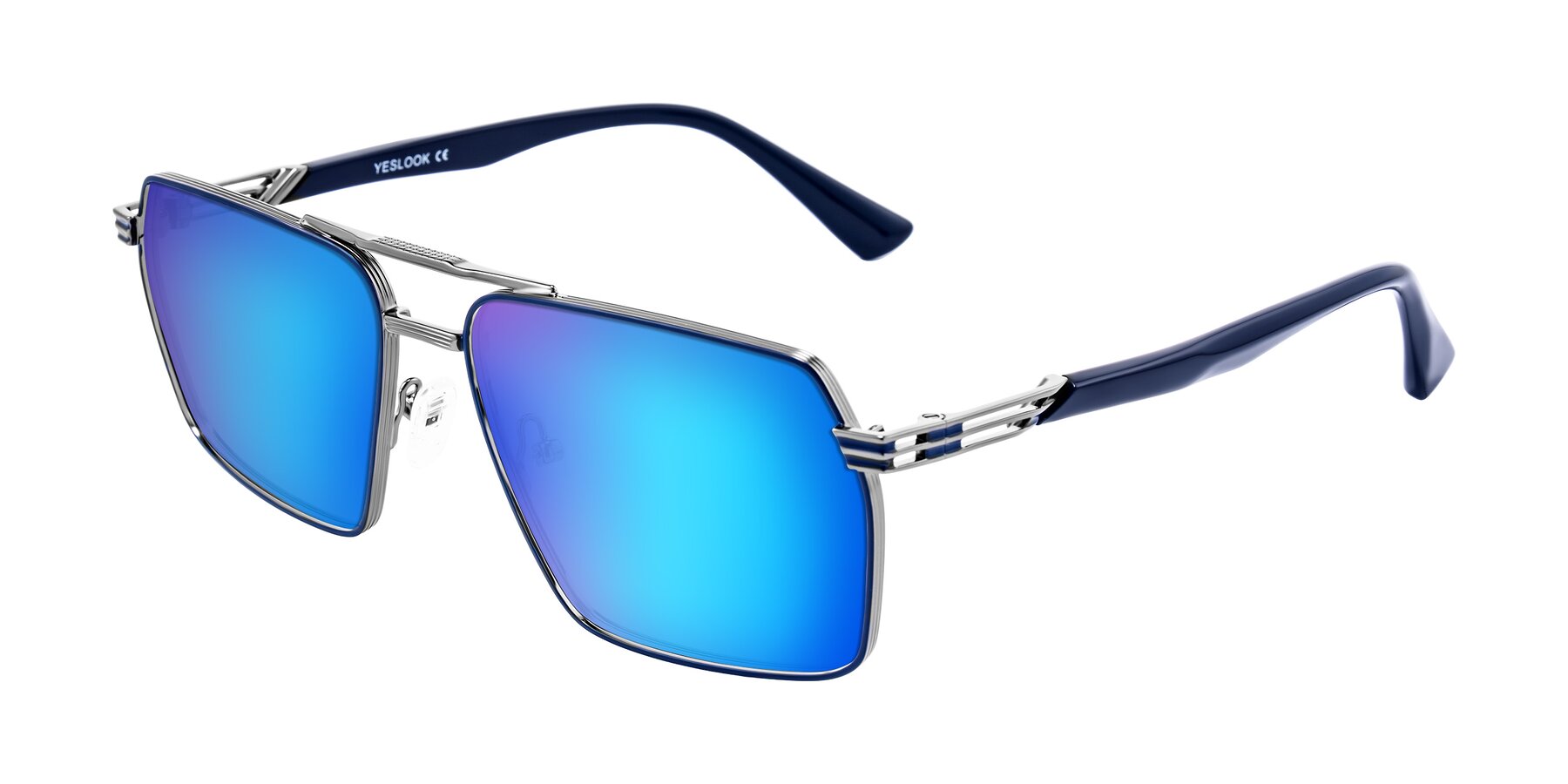 Angle of Nasuma in Gunmetal/Blue with Blue Mirrored Lenses
