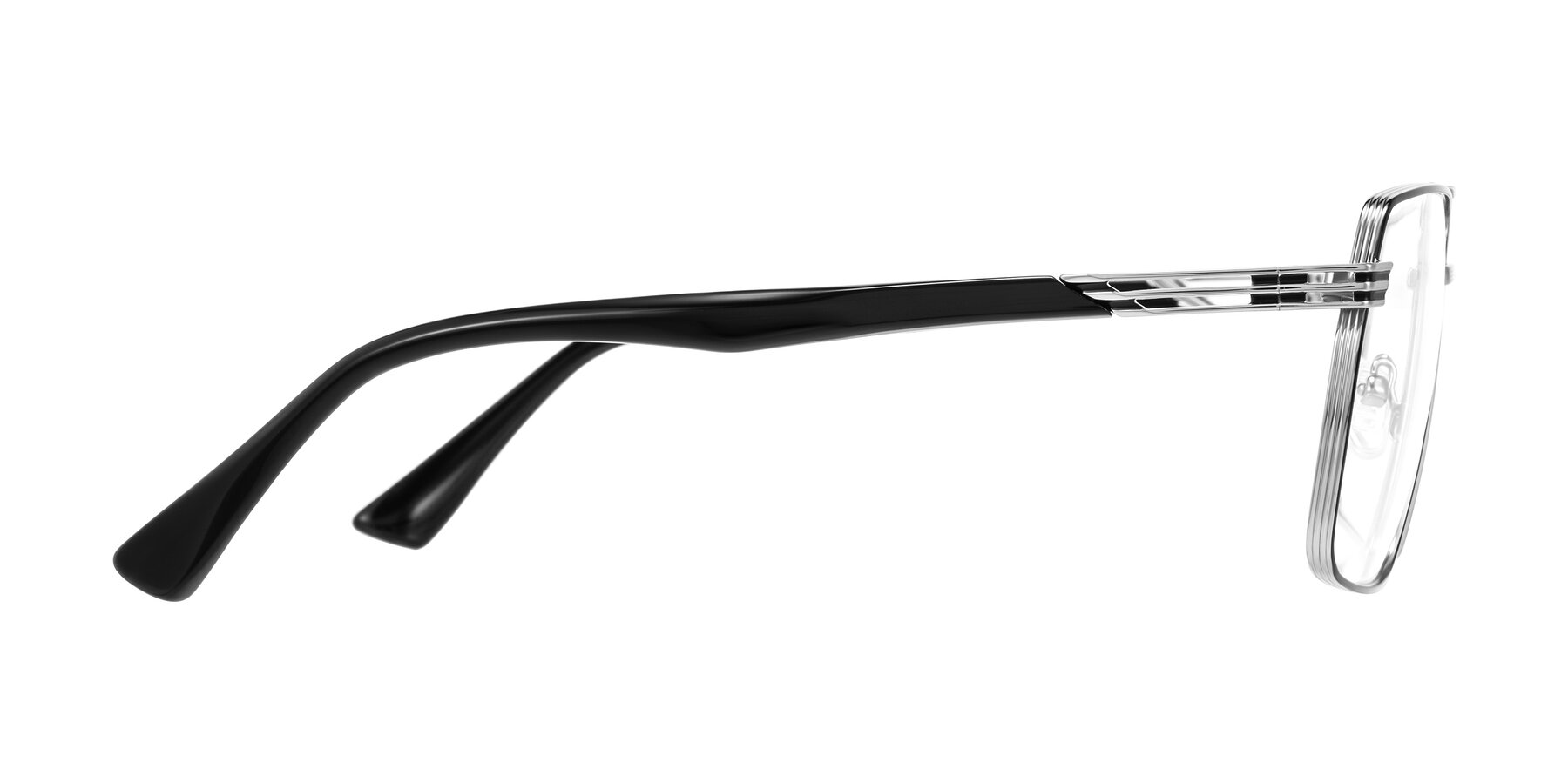 Side of Nasuma in Chrome/Black with Clear Eyeglass Lenses