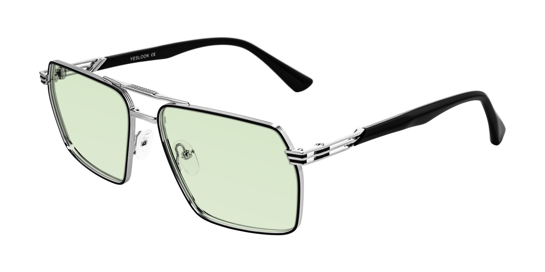 Angle of Nasuma in Chrome/Black with Light Green Tinted Lenses