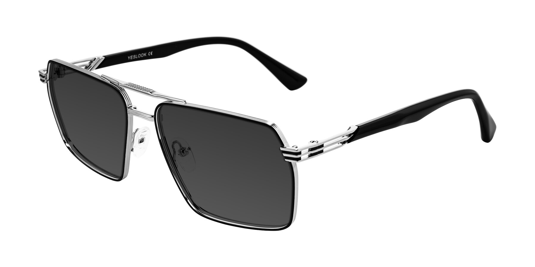 Angle of Nasuma in Chrome/Black with Gray Tinted Lenses