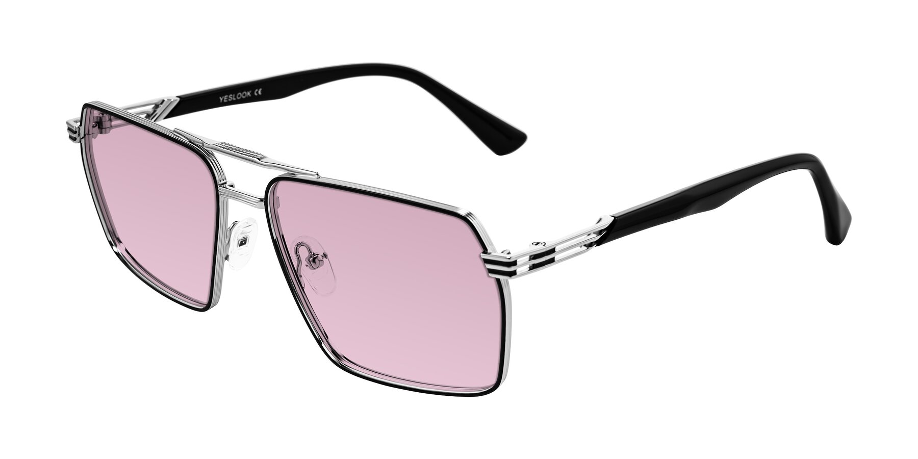 Angle of Nasuma in Chrome/Black with Light Wine Tinted Lenses