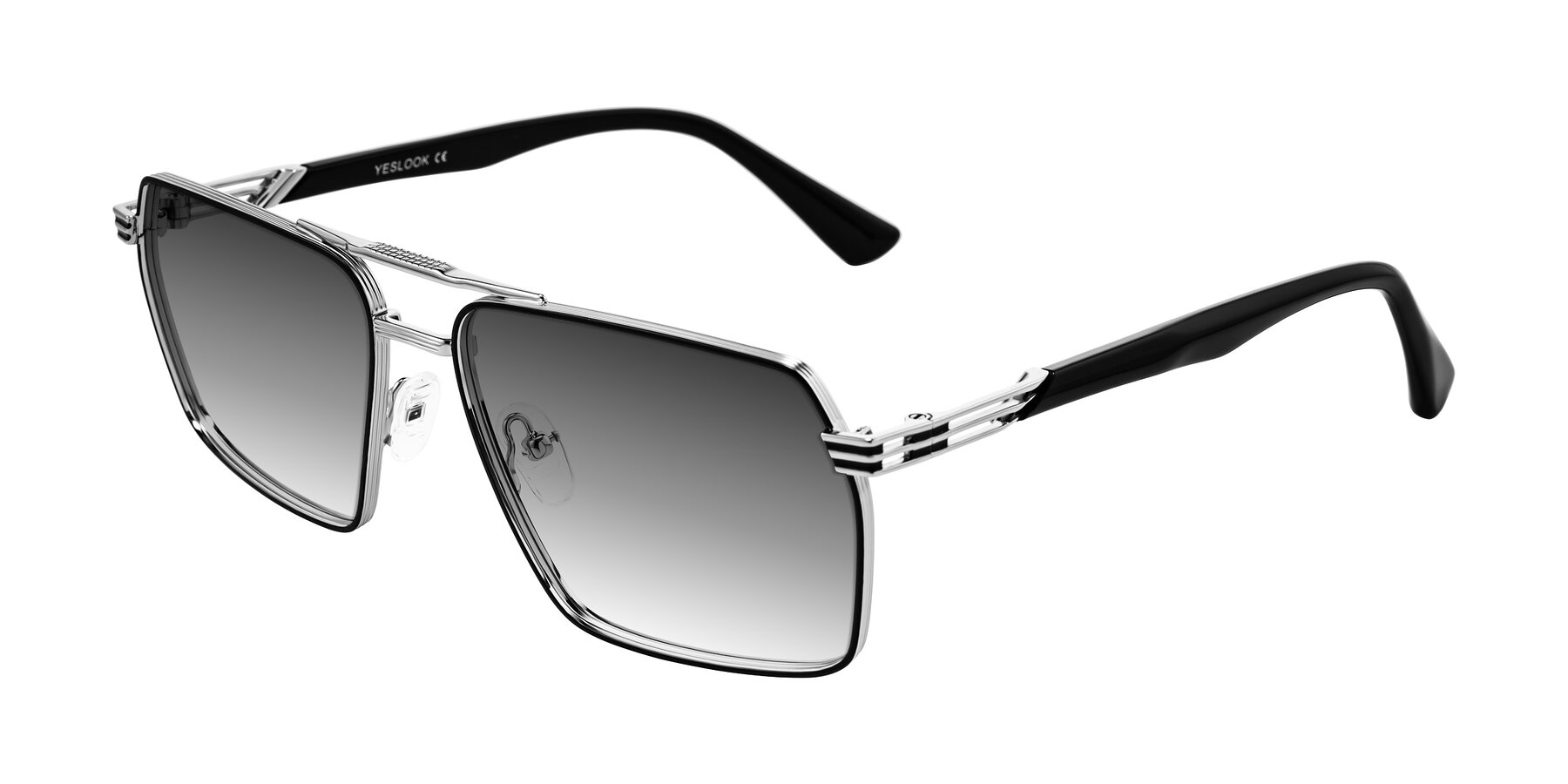 Angle of Nasuma in Chrome/Black with Gray Gradient Lenses
