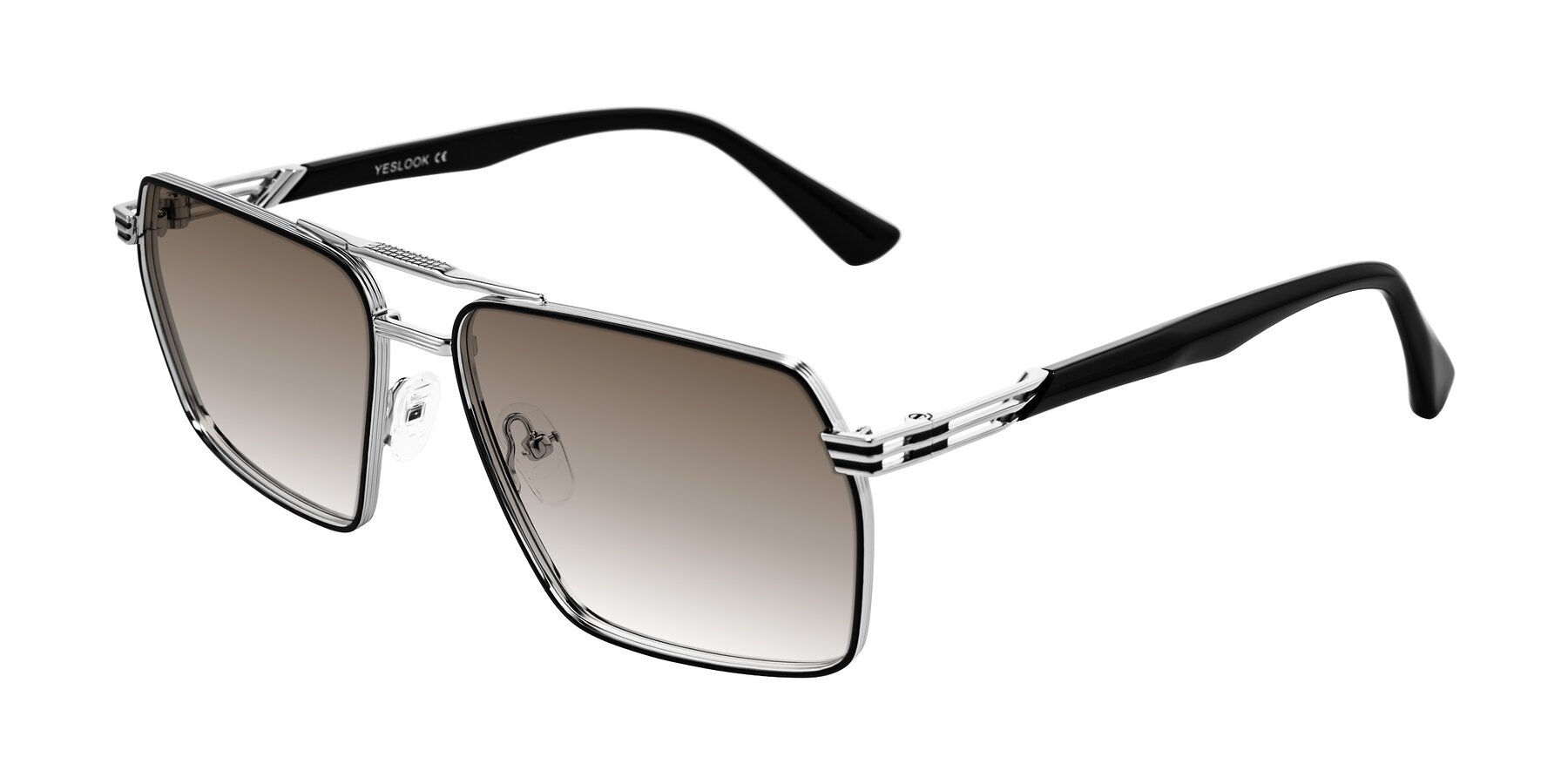 Angle of Nasuma in Chrome/Black with Brown Gradient Lenses