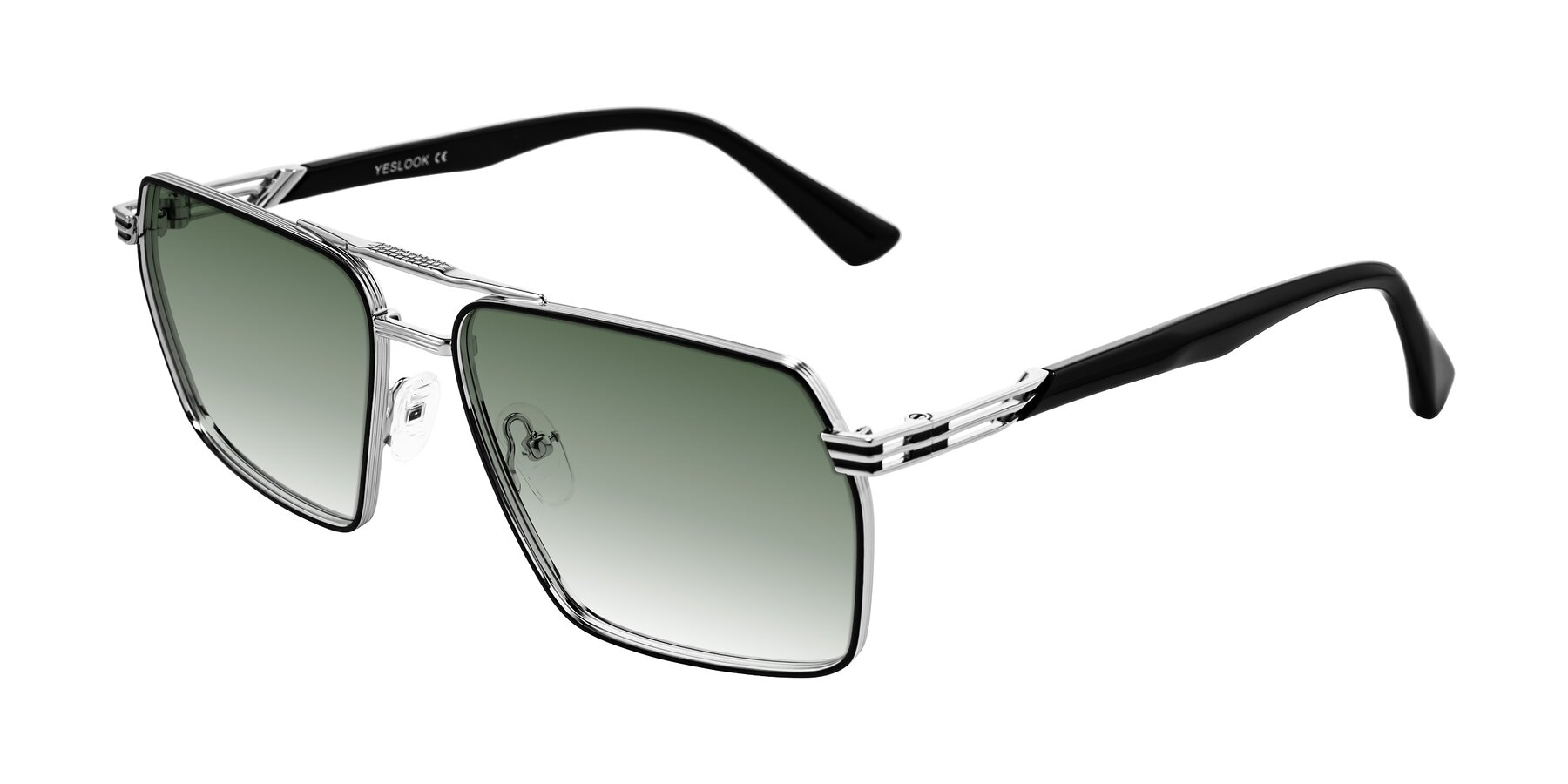 Angle of Nasuma in Chrome/Black with Green Gradient Lenses