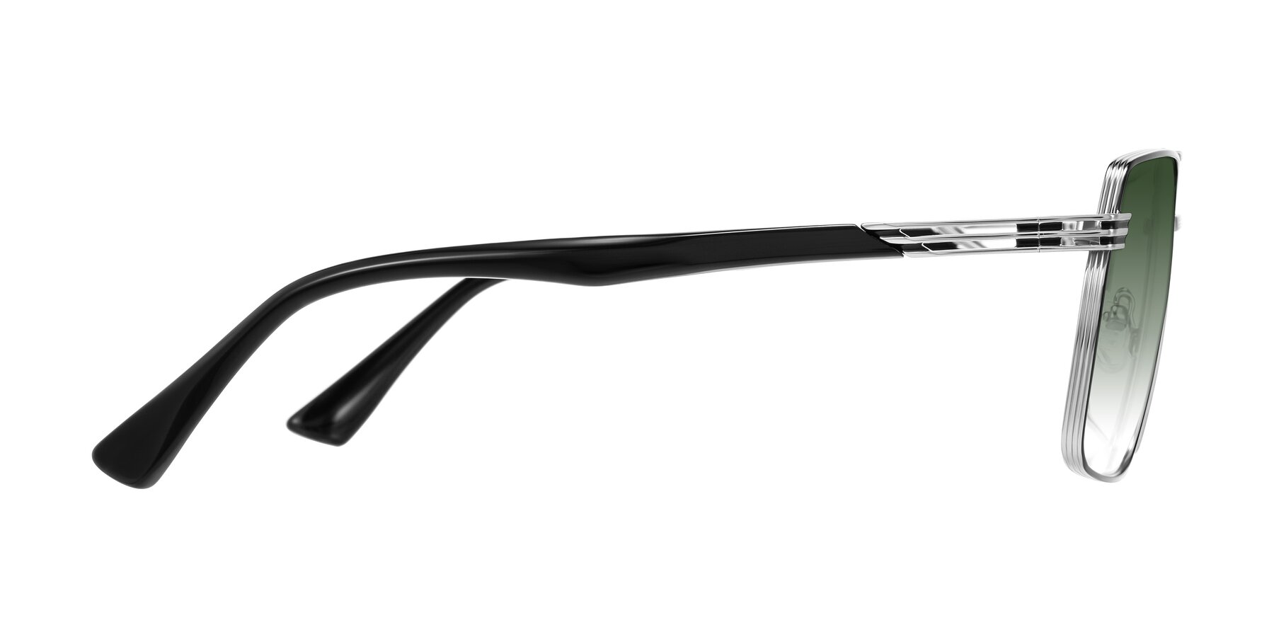 Side of Nasuma in Chrome/Black with Green Gradient Lenses