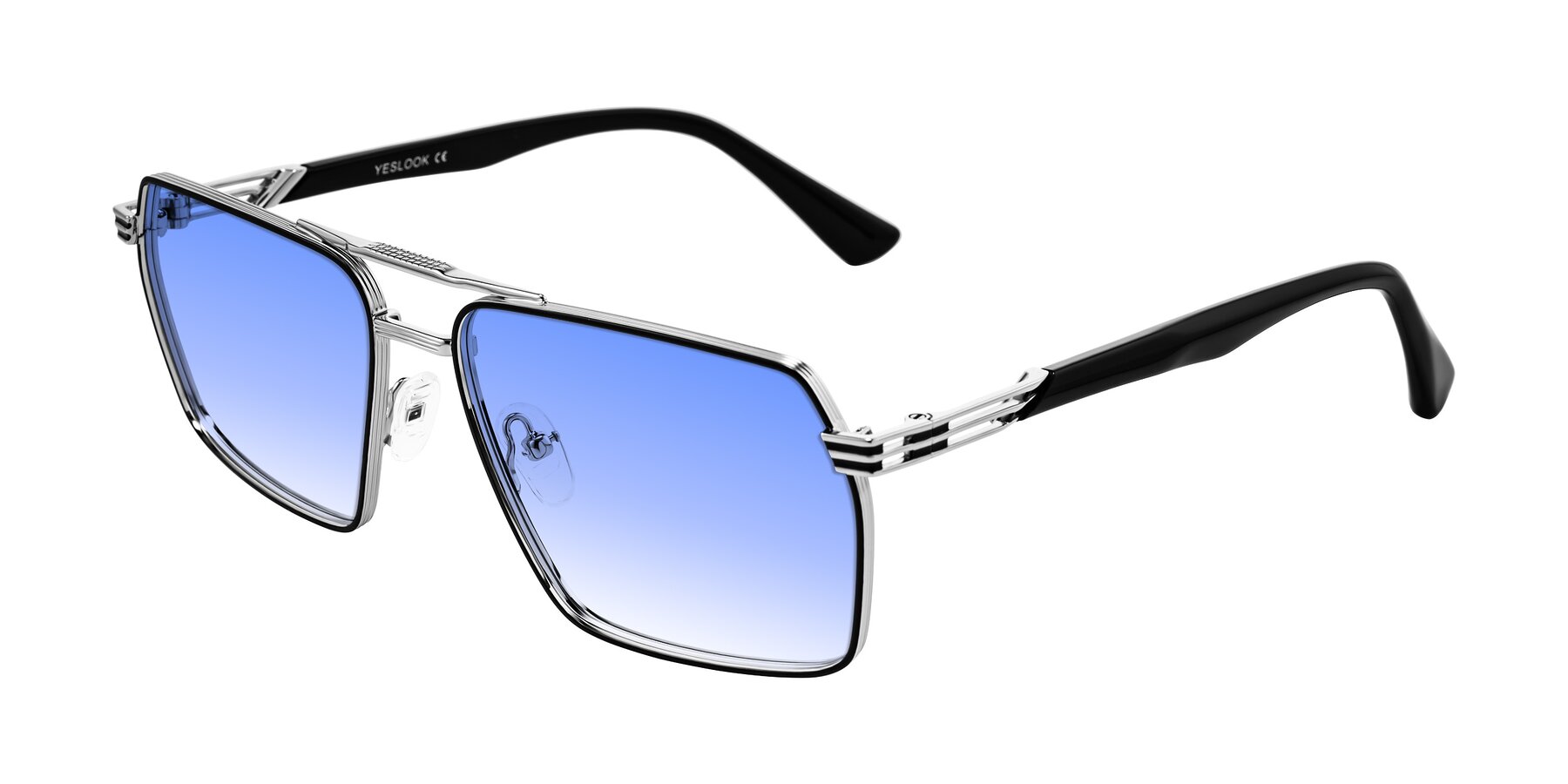 Angle of Nasuma in Chrome/Black with Blue Gradient Lenses