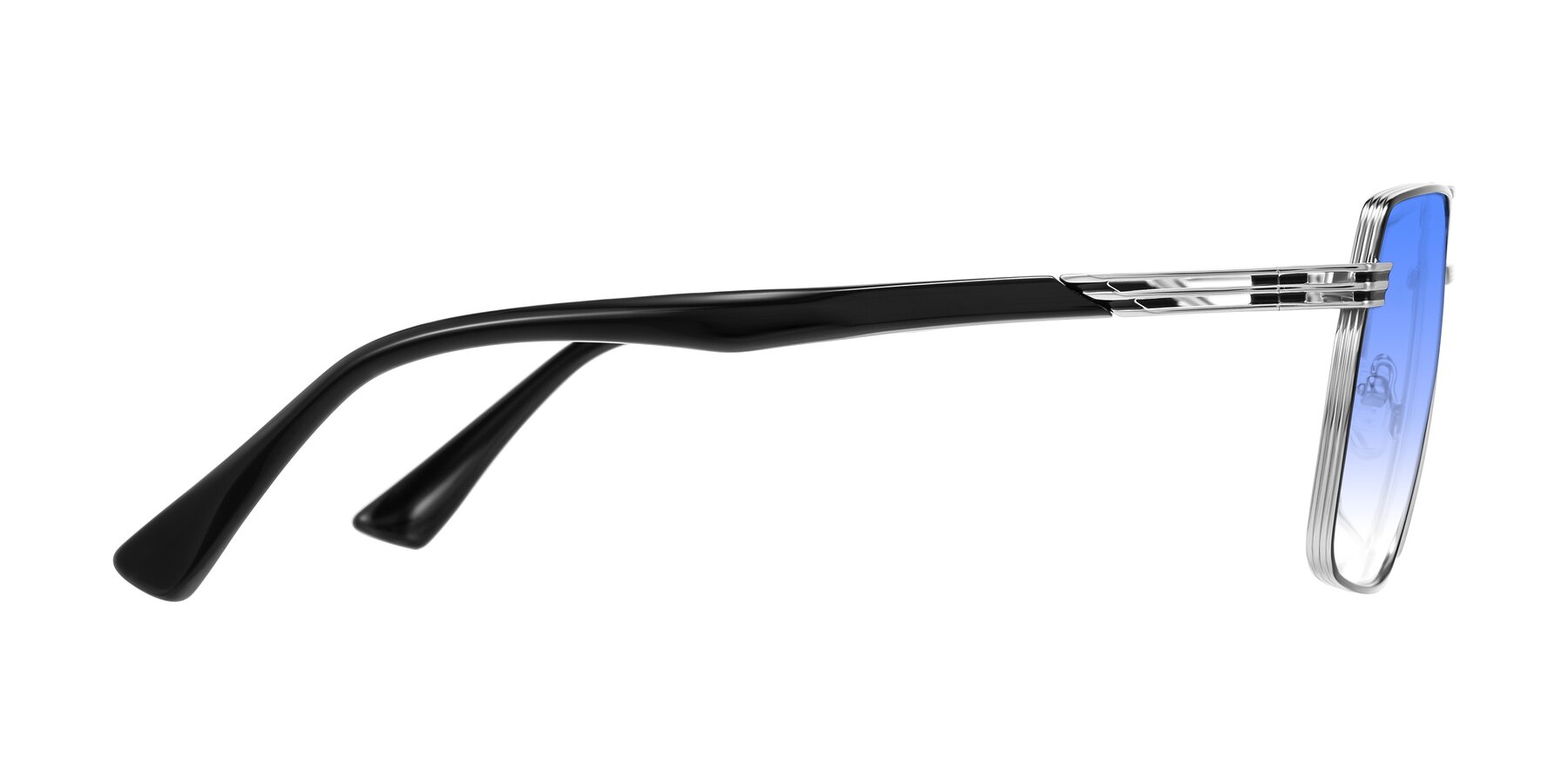 Side of Nasuma in Chrome/Black with Blue Gradient Lenses