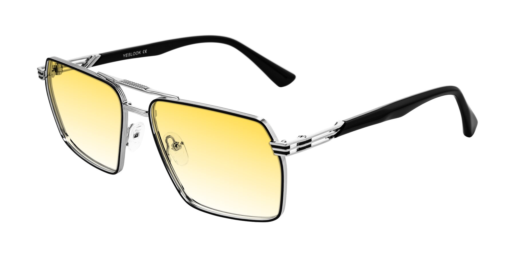 Angle of Nasuma in Chrome/Black with Yellow Gradient Lenses